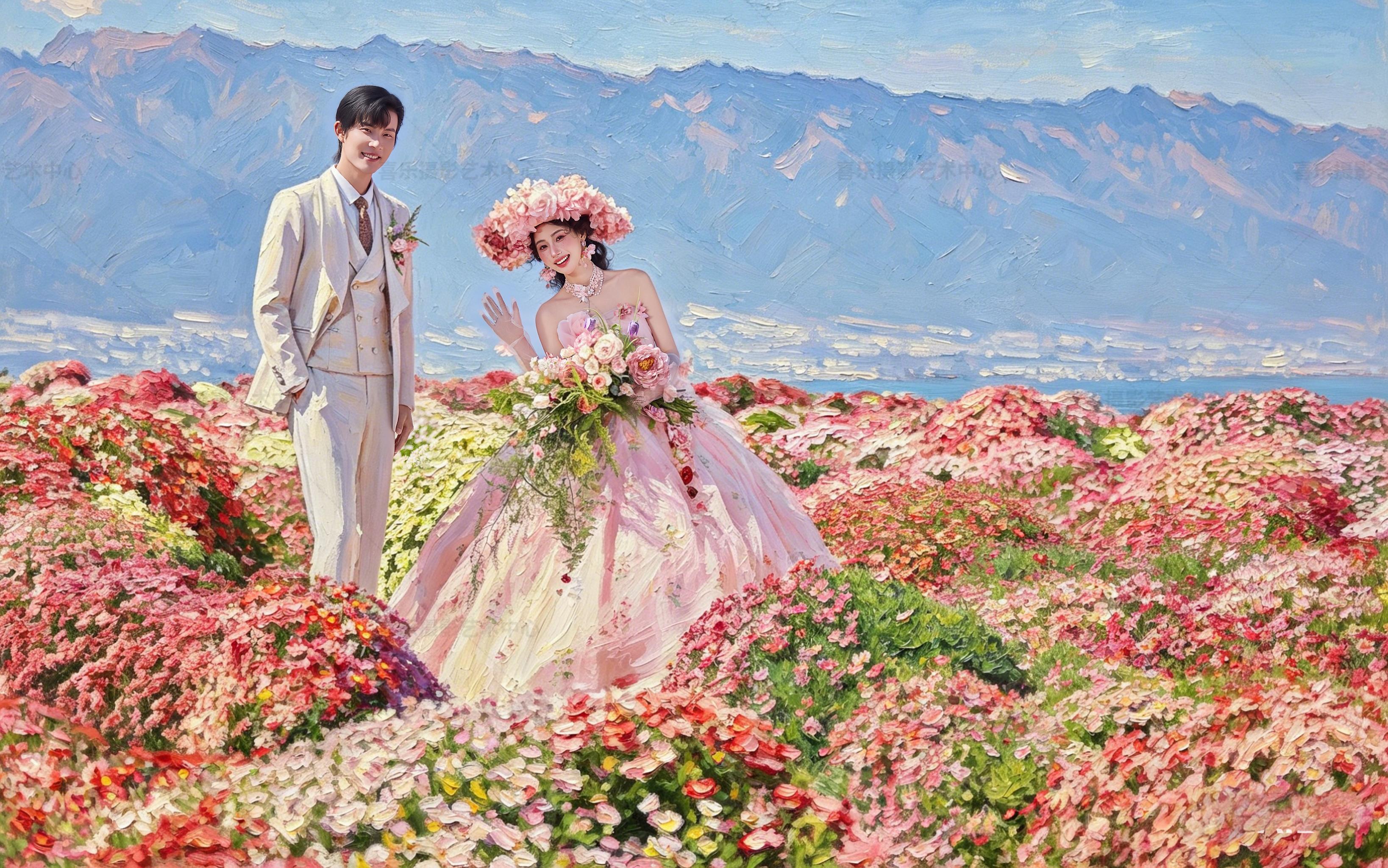 大理花海油画风婚纱照 | 把莫奈的花园搬进现实