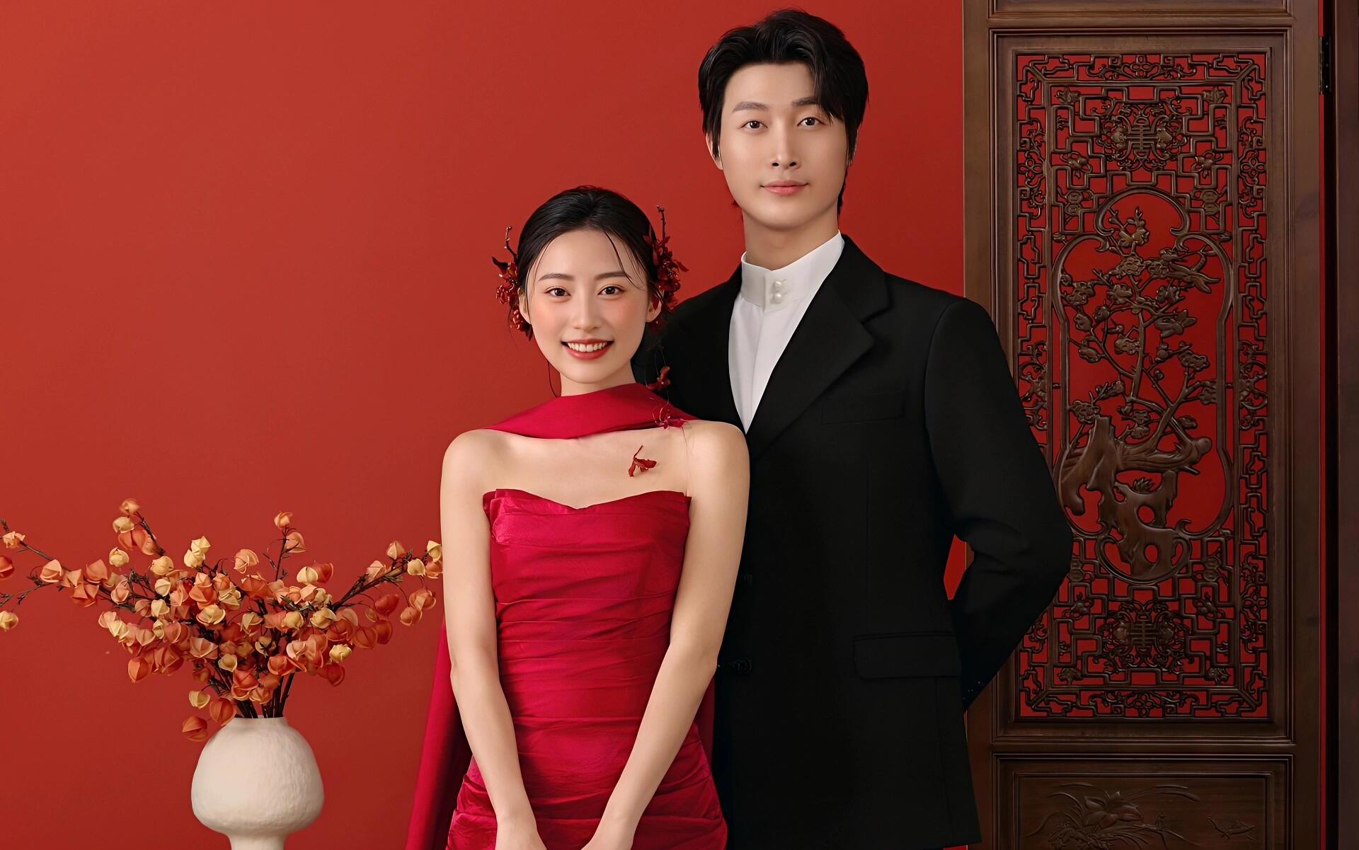 【红色中式婚照】