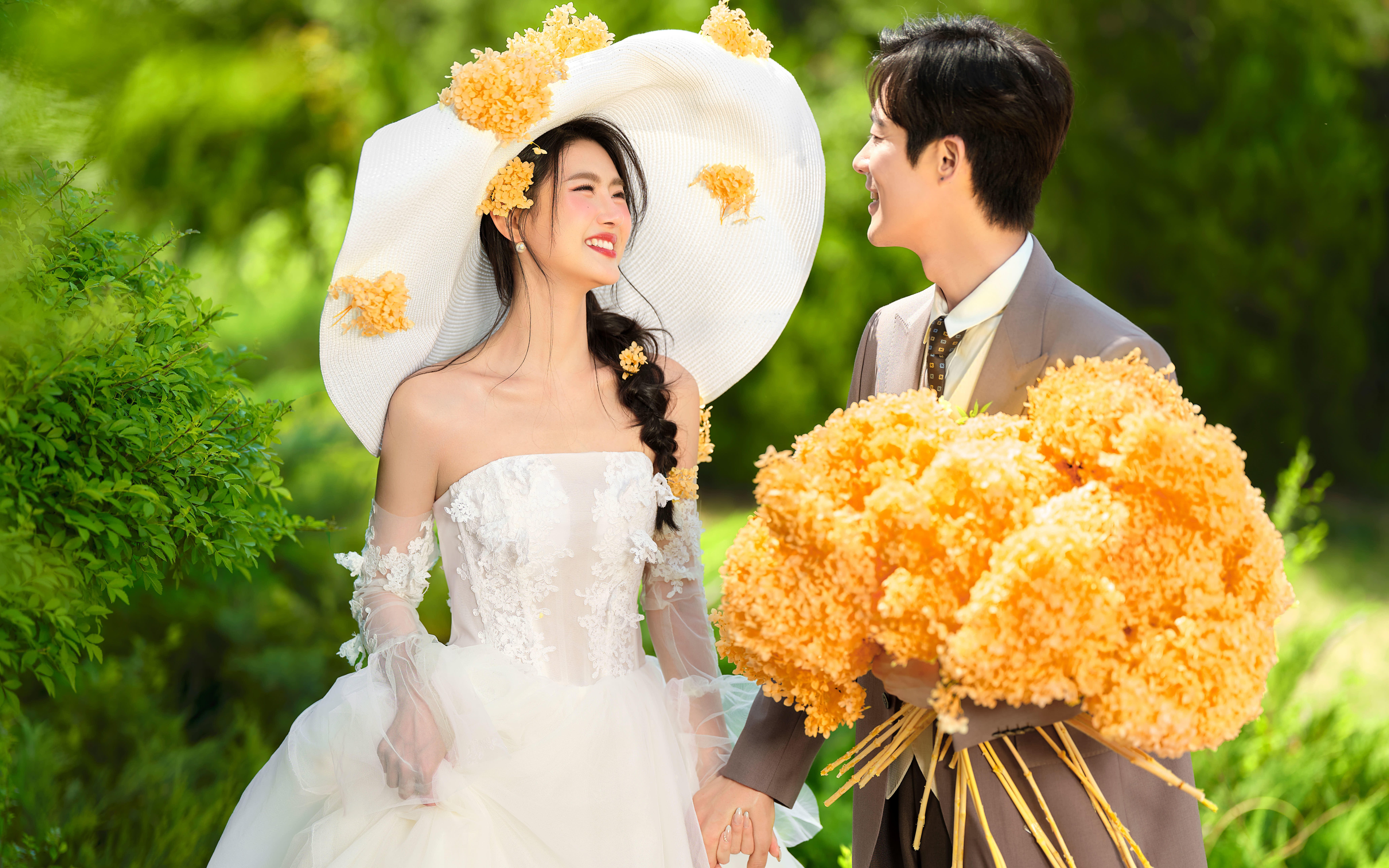🌼被浪漫击中！森系花漾婚纱照美到犯规