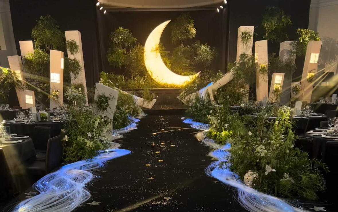 梦幻星空月亮主题婚礼