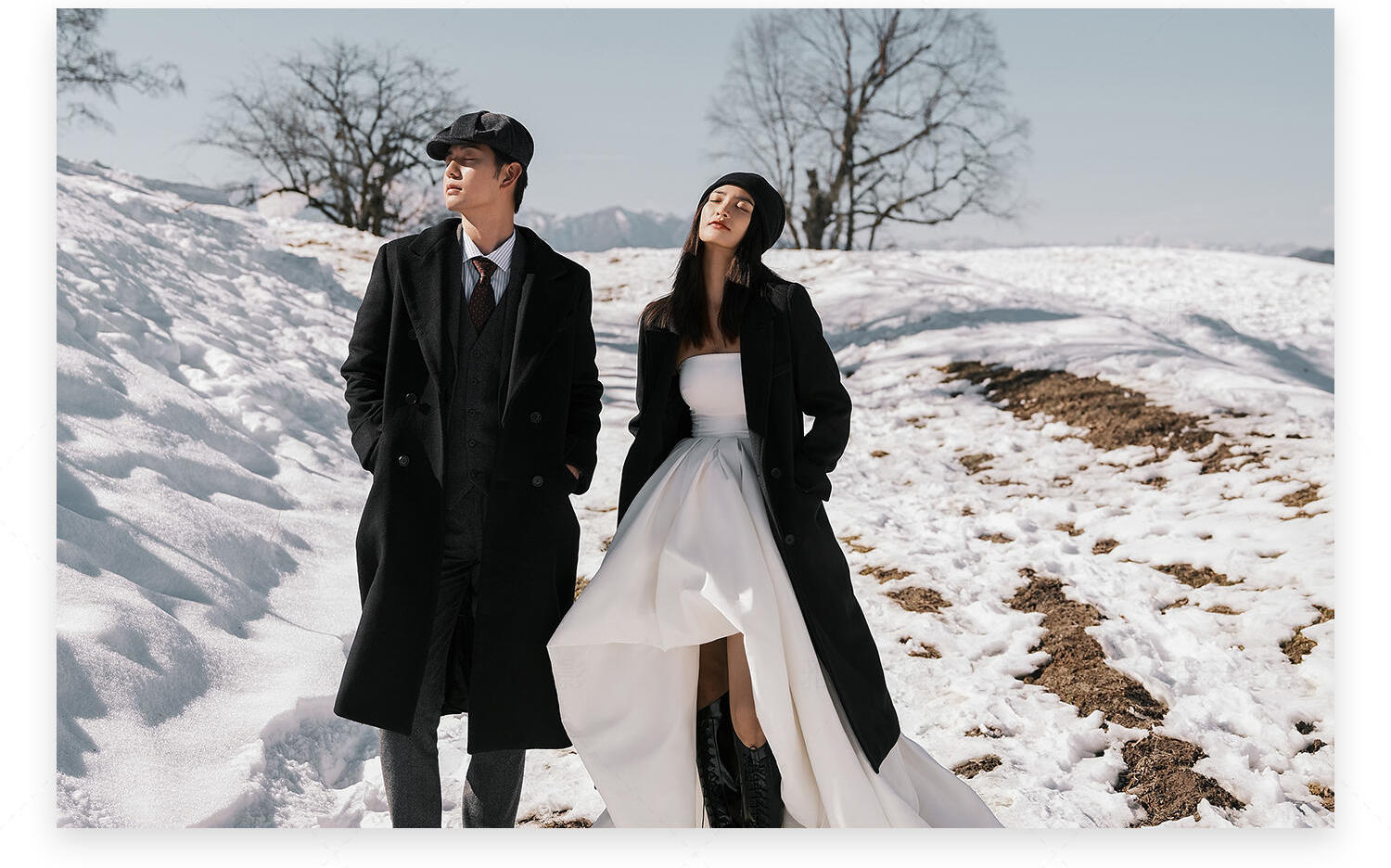 比電影截圖還美的雪景婚紗照?隨性又浪漫