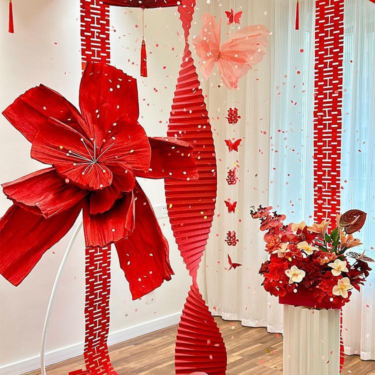 客廳折紙拉花房間全套 小紅書網(wǎng)紅款婚禮裝飾結(jié)婚臥室婚房布置套裝