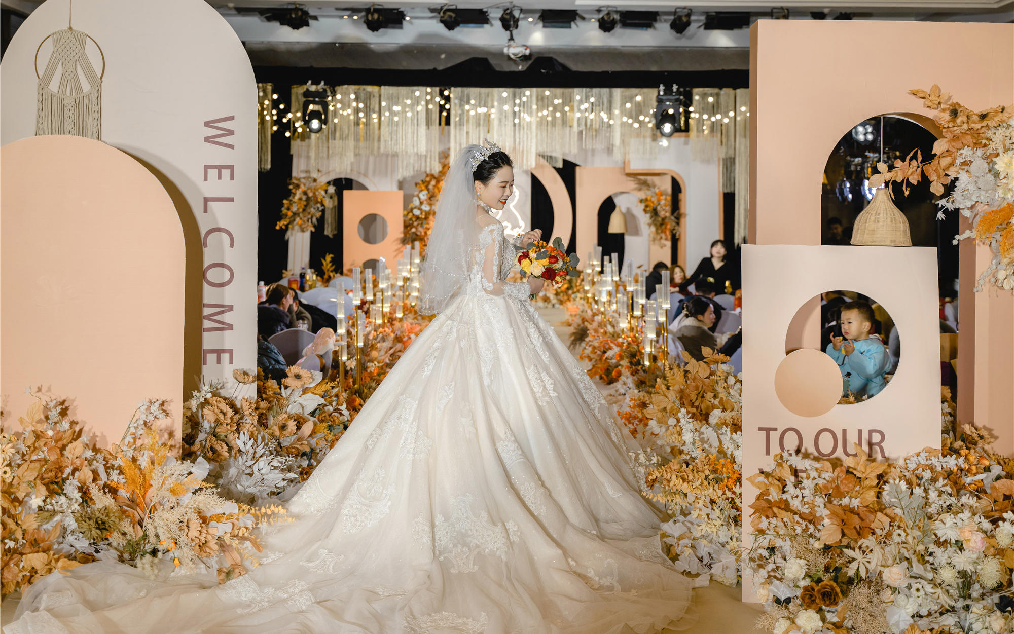 南充仪陇婚庆双双囍事婚礼户外坝坝宴秋色系