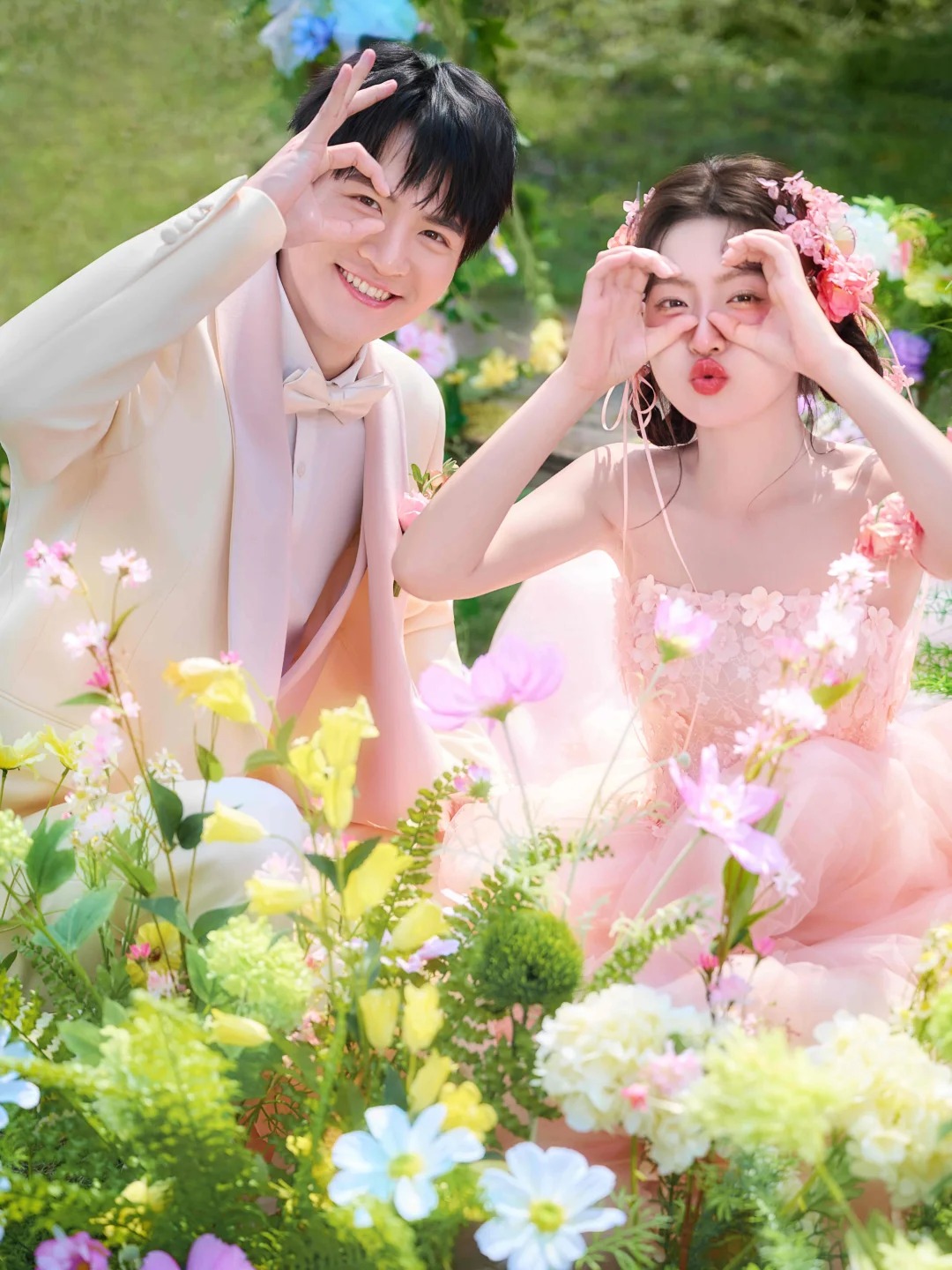 粉色花神婚纱照天花板💖浪漫值直接拉满！