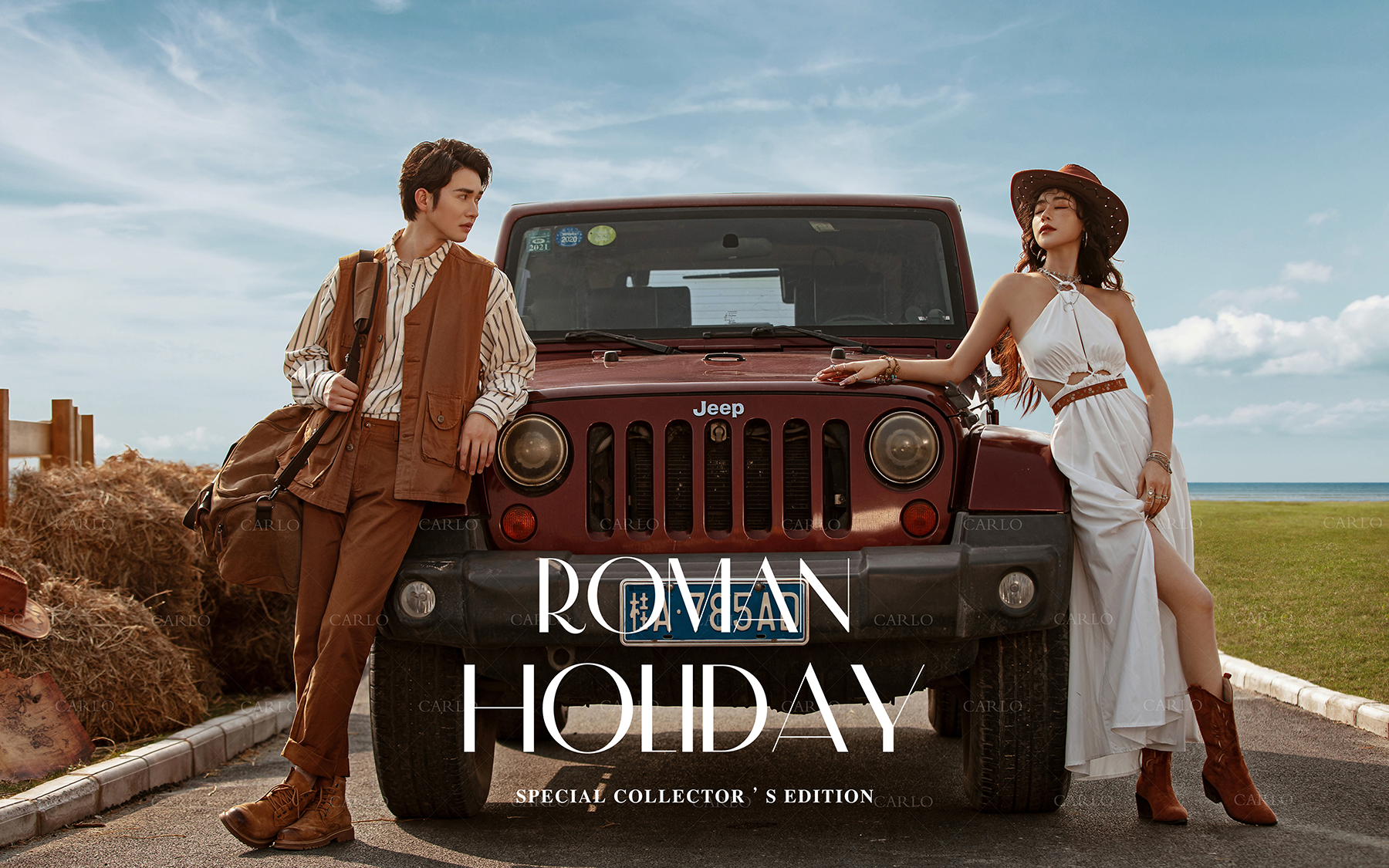 时尚个性红牧马婚纱照