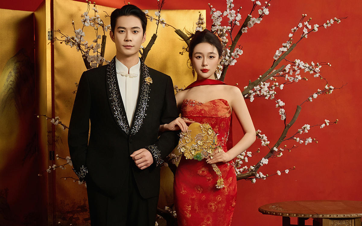 中式婚纱照的天花板❤红妆旗袍一眼万年