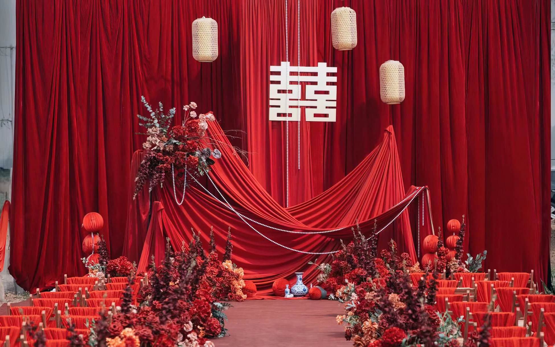 【红妆】红色纯布幔小众婚礼