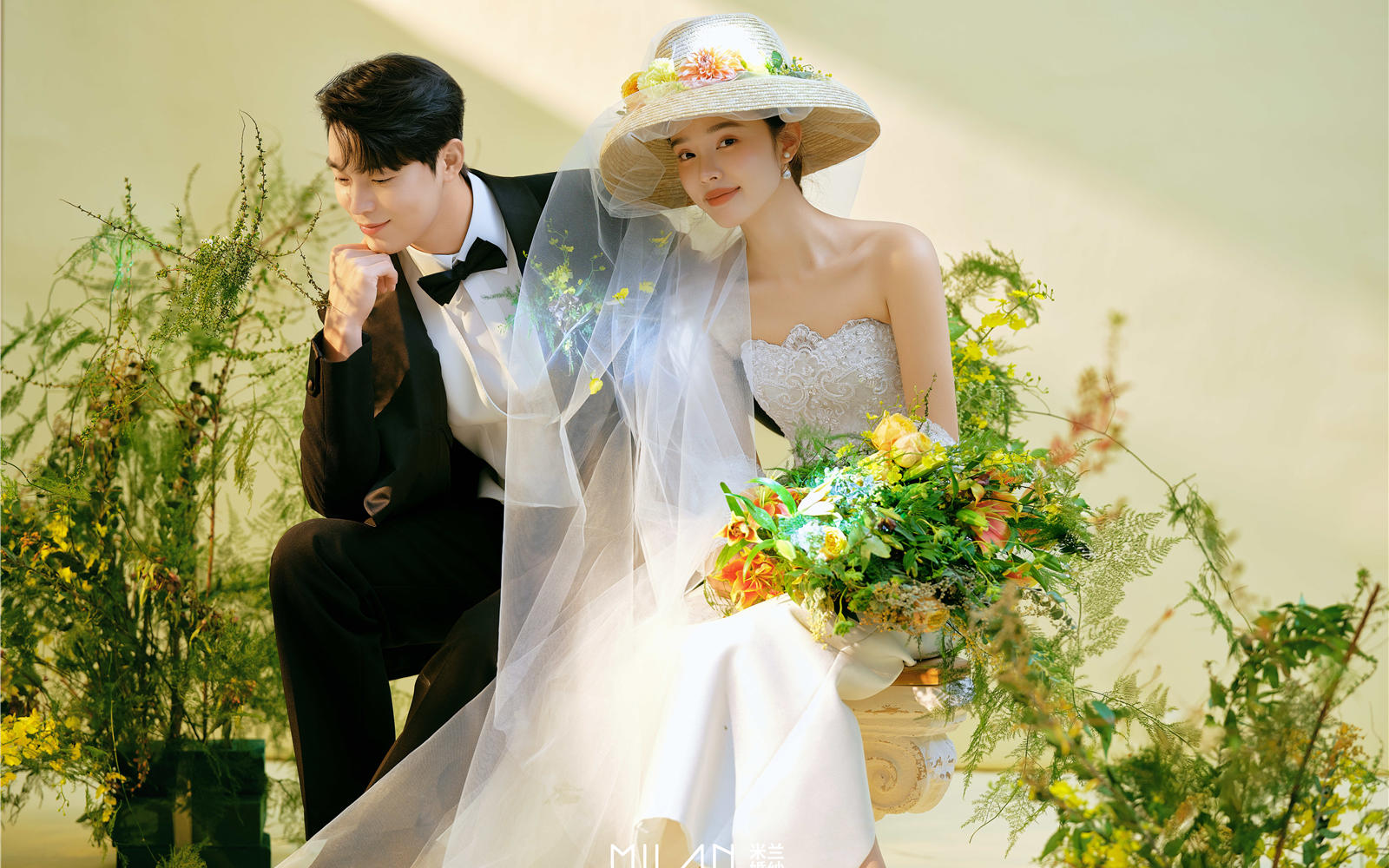 韩式光影婚纱照｜是春天揉进了婚纱照里啊