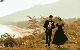 海边的赫本风婚纱照🖤电影般浪漫
