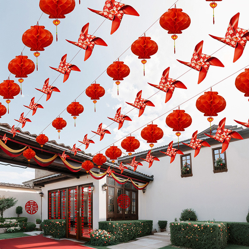 【風(fēng)車(chē)小院】庭院戶外婚禮拉花裝飾