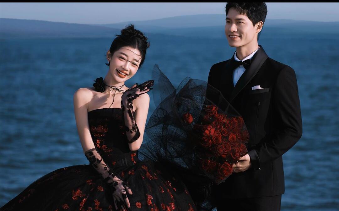 在嘉陵江边黑纱好美❤