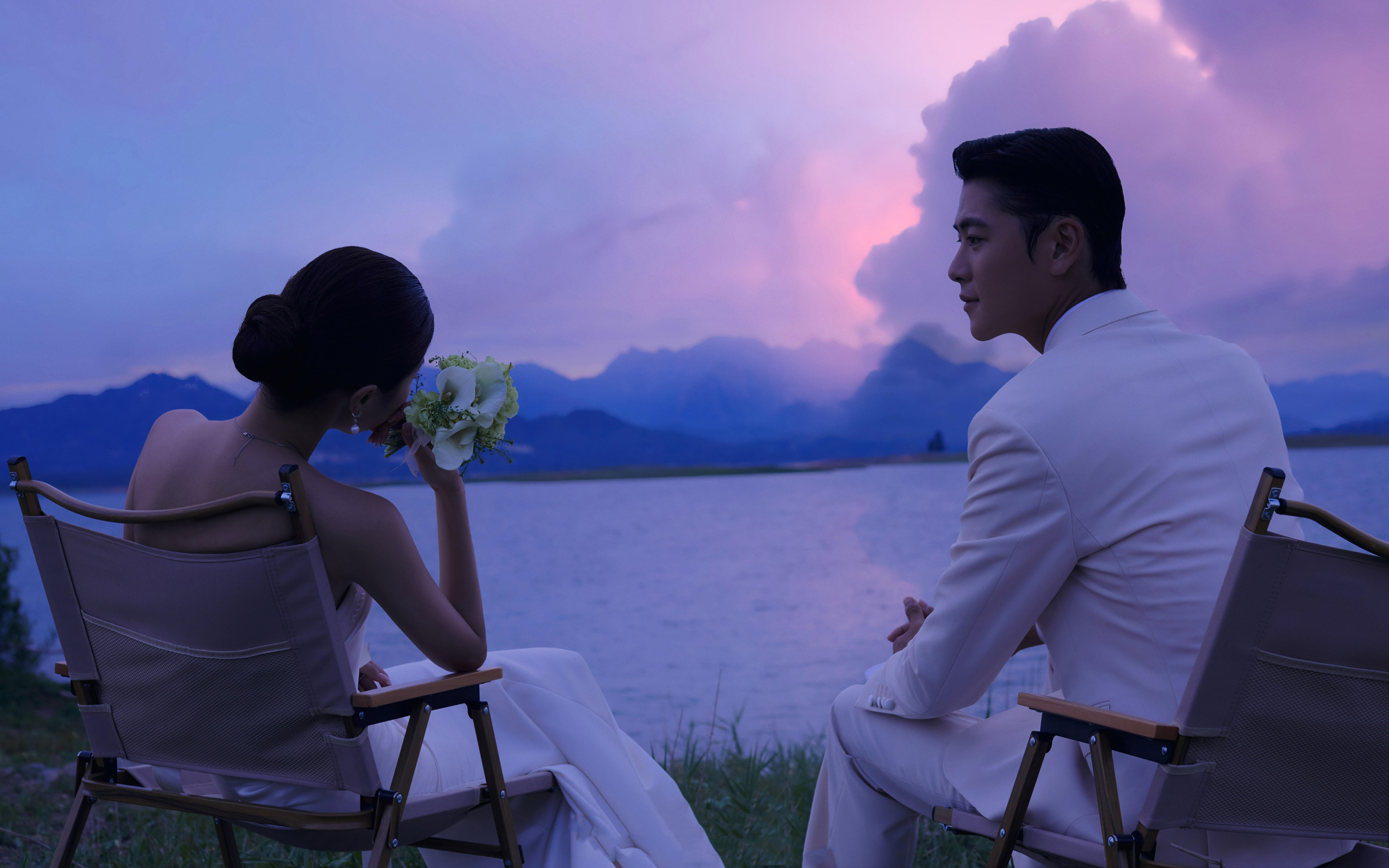 海景夕阳婚纱照：一眼就爱上的电影感