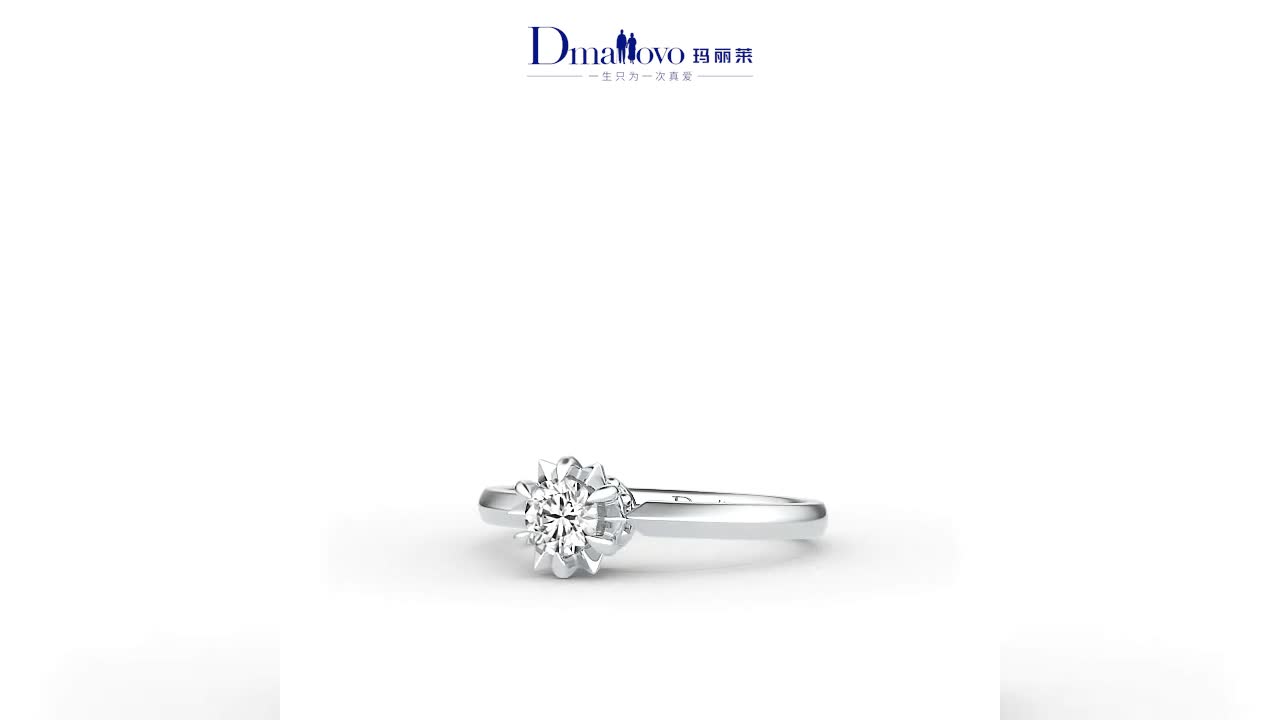 【真爱钻戒】1克拉效果/六爪镶嵌/正品18k金