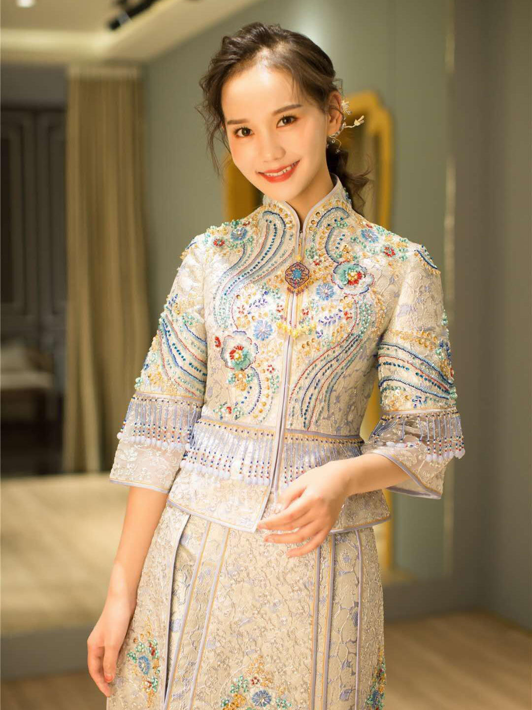 【精致婚纱套餐】冰蓝色马来褂