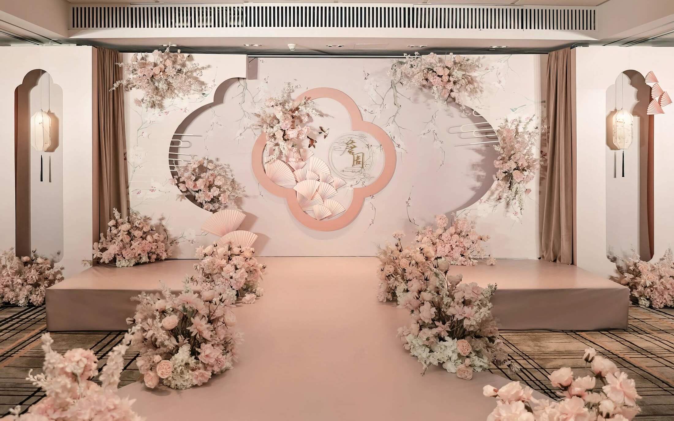 小预算婚礼｜淡雅的藕粉色新中式，才1w左右
