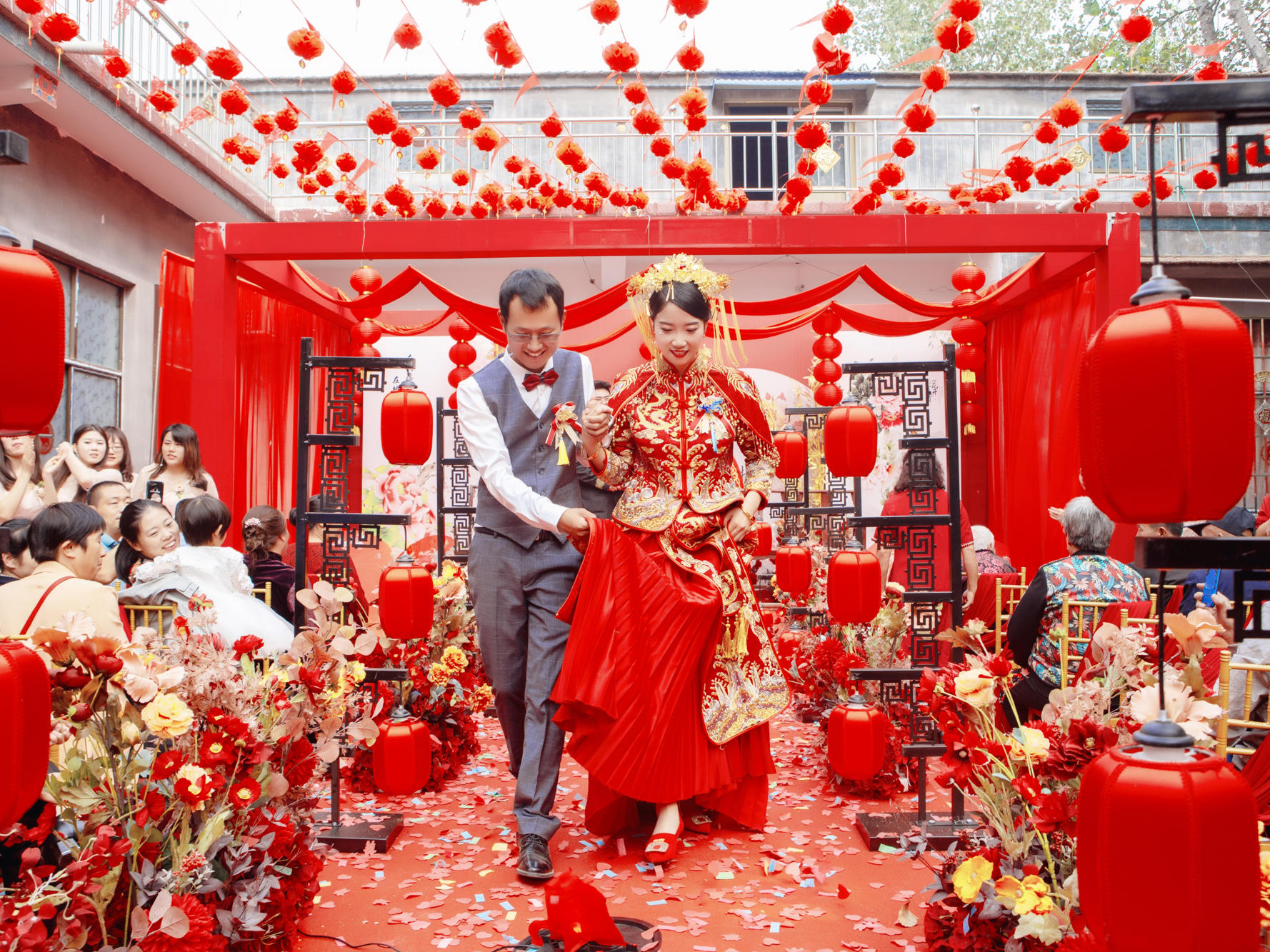 新中式婚礼  室外红色系 传统婚礼