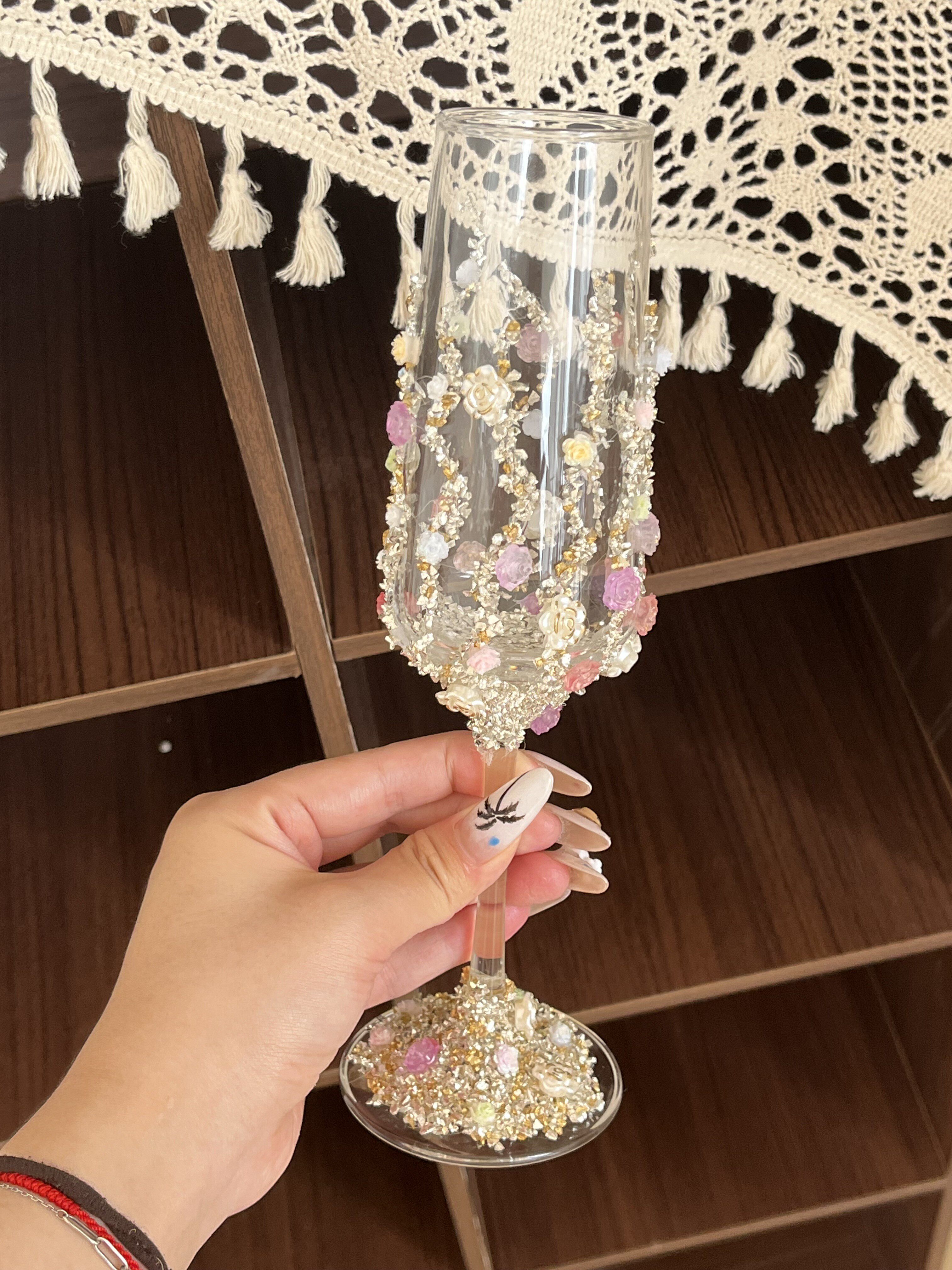 敬酒杯diy一对婚礼礼盒结婚材料包高级感香槟杯新娘婚庆订婚礼物