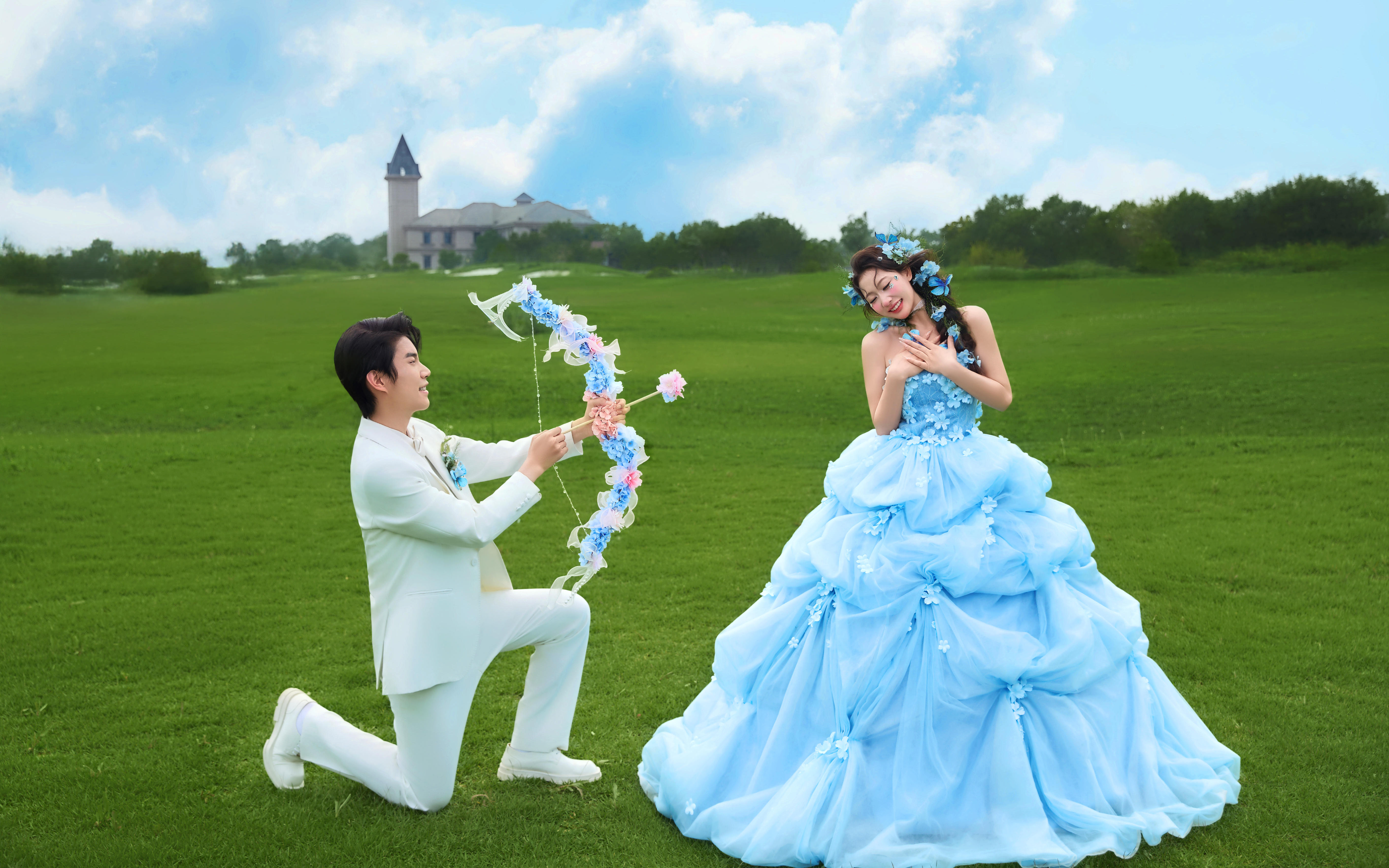 被问爆的蓝色花神婚纱照💙美到犯规啦！