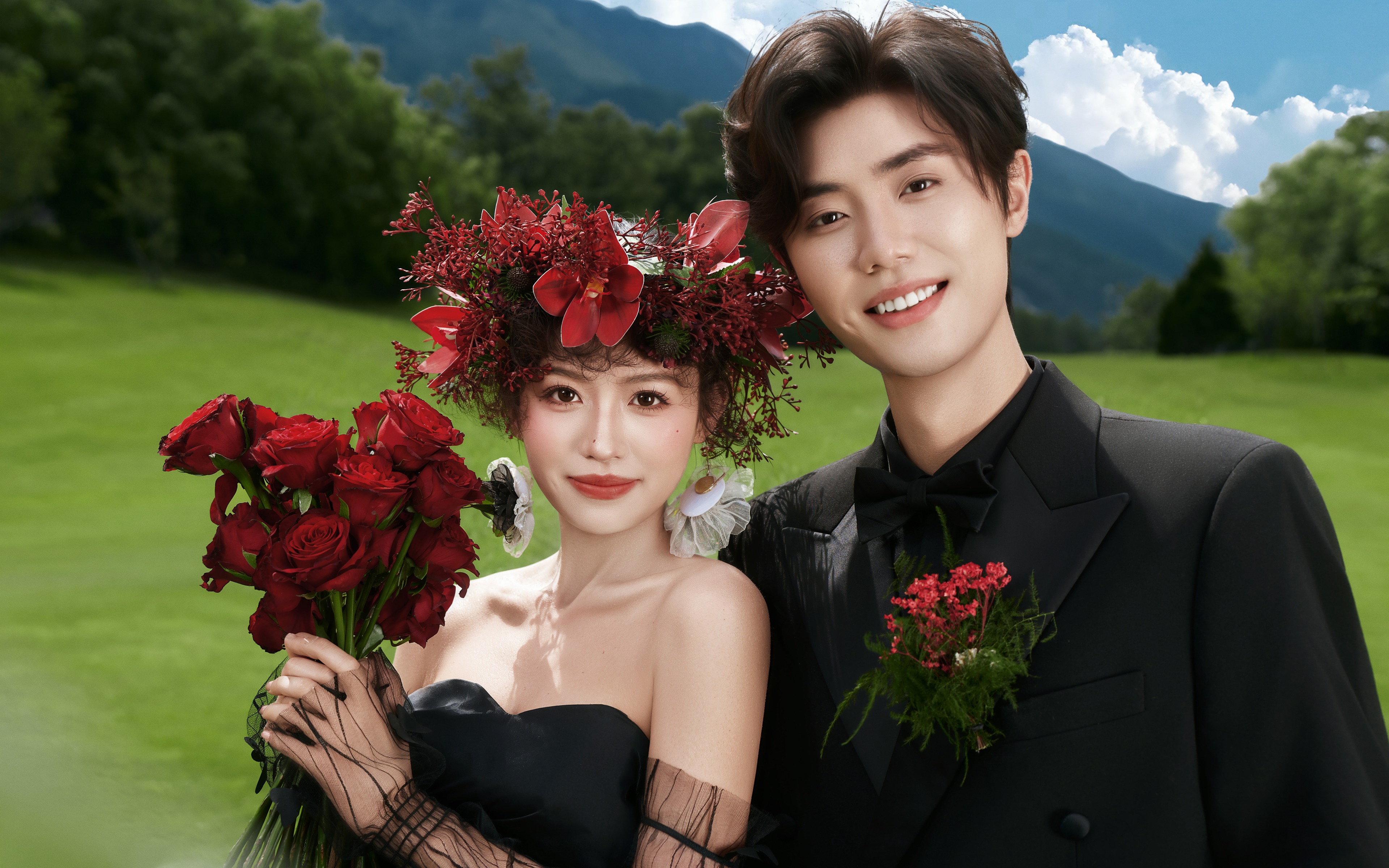 大理草坪森系婚纱照，把爱情拍成电影治愈系画面