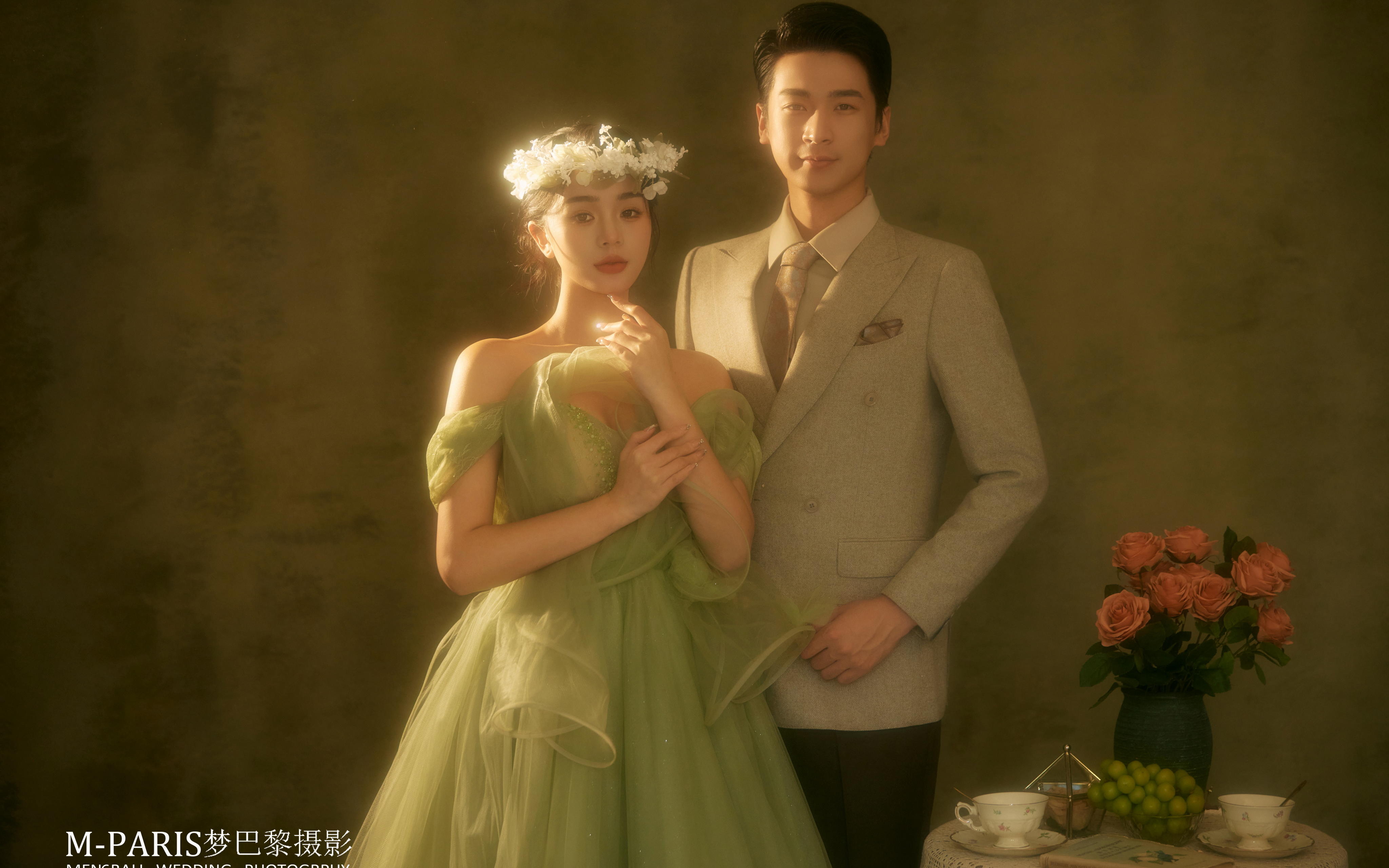 高级光影油画风婚纱照