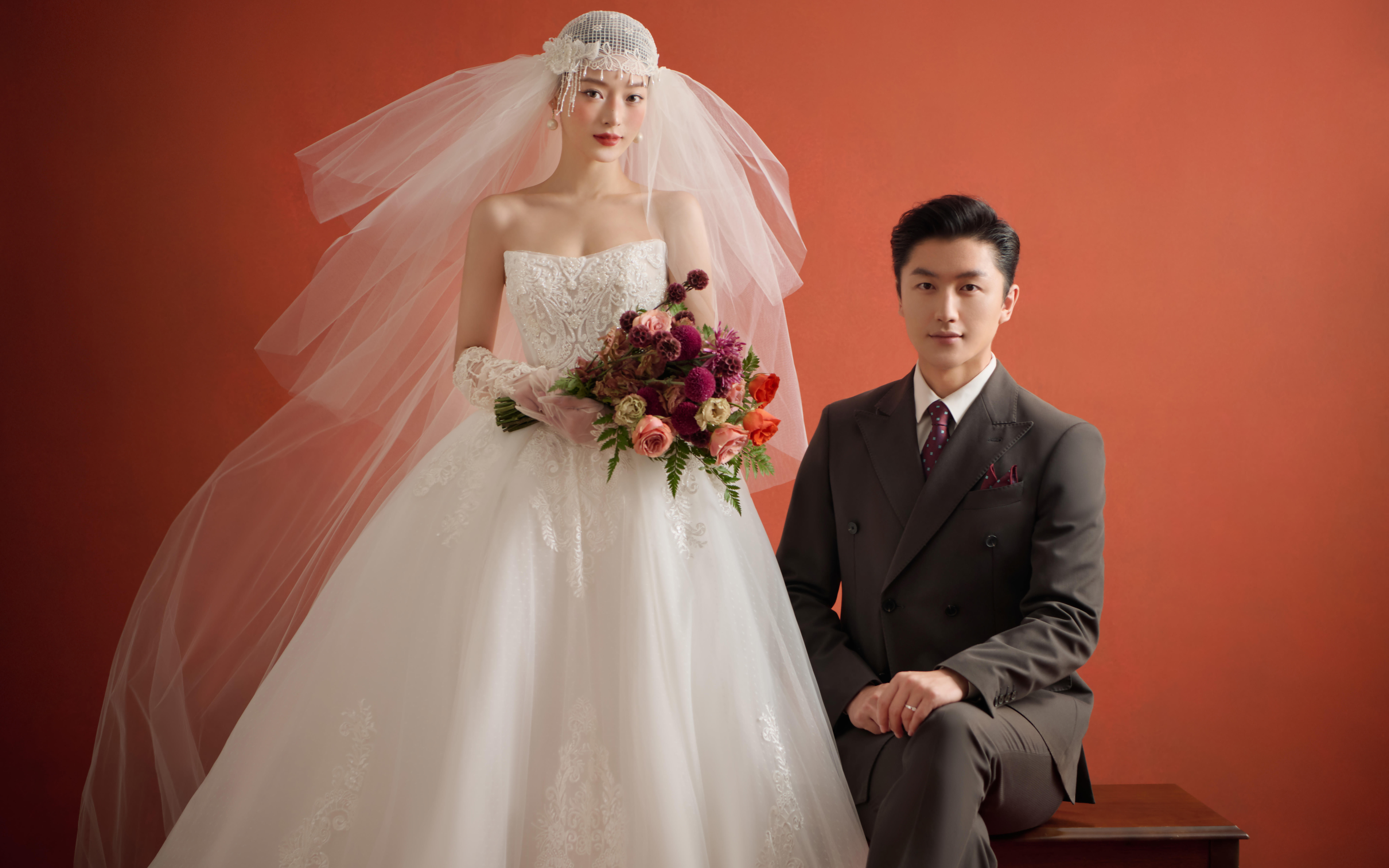 惊艳于轻复古婚纱照的氛围感🌹全家都夸爆了