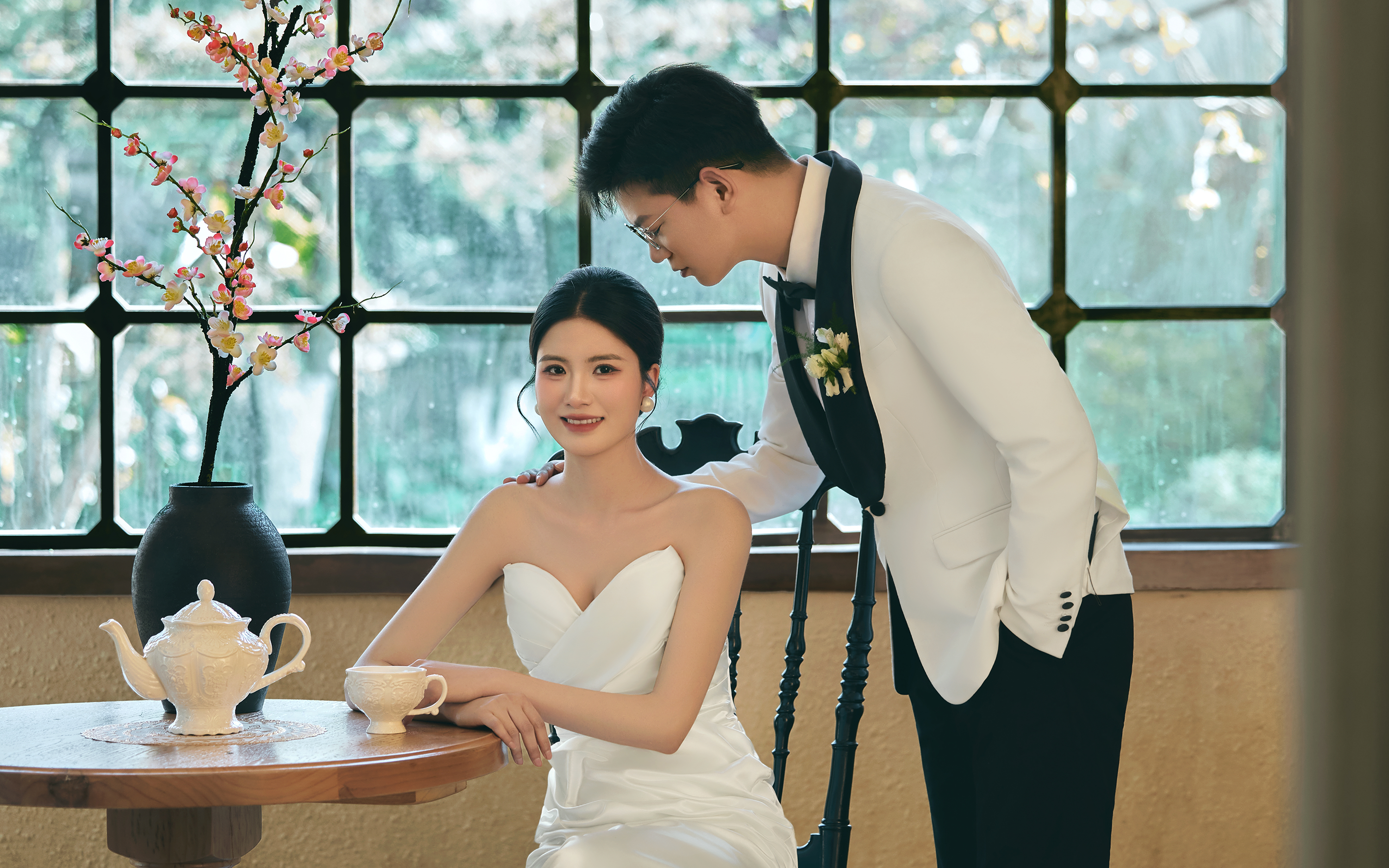 复古法式婚纱照👰‍♀️室内主题优雅上新～