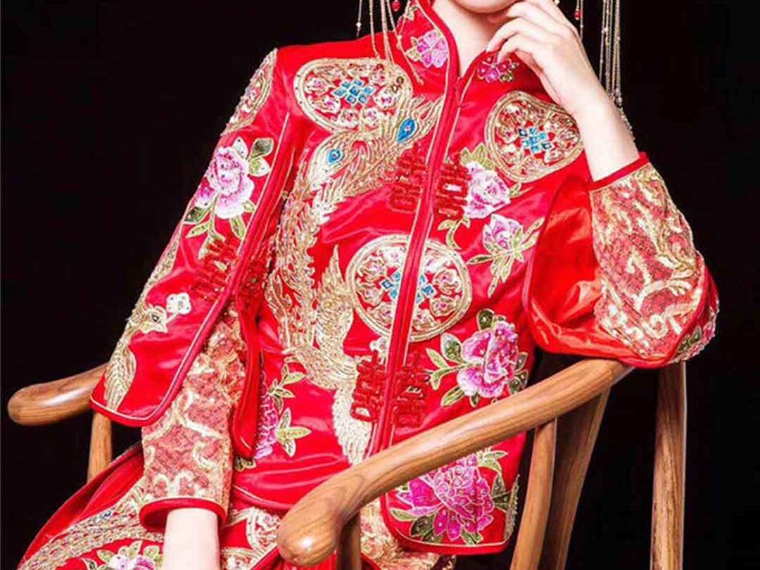 香港纯手工金丝银线龙凤褂