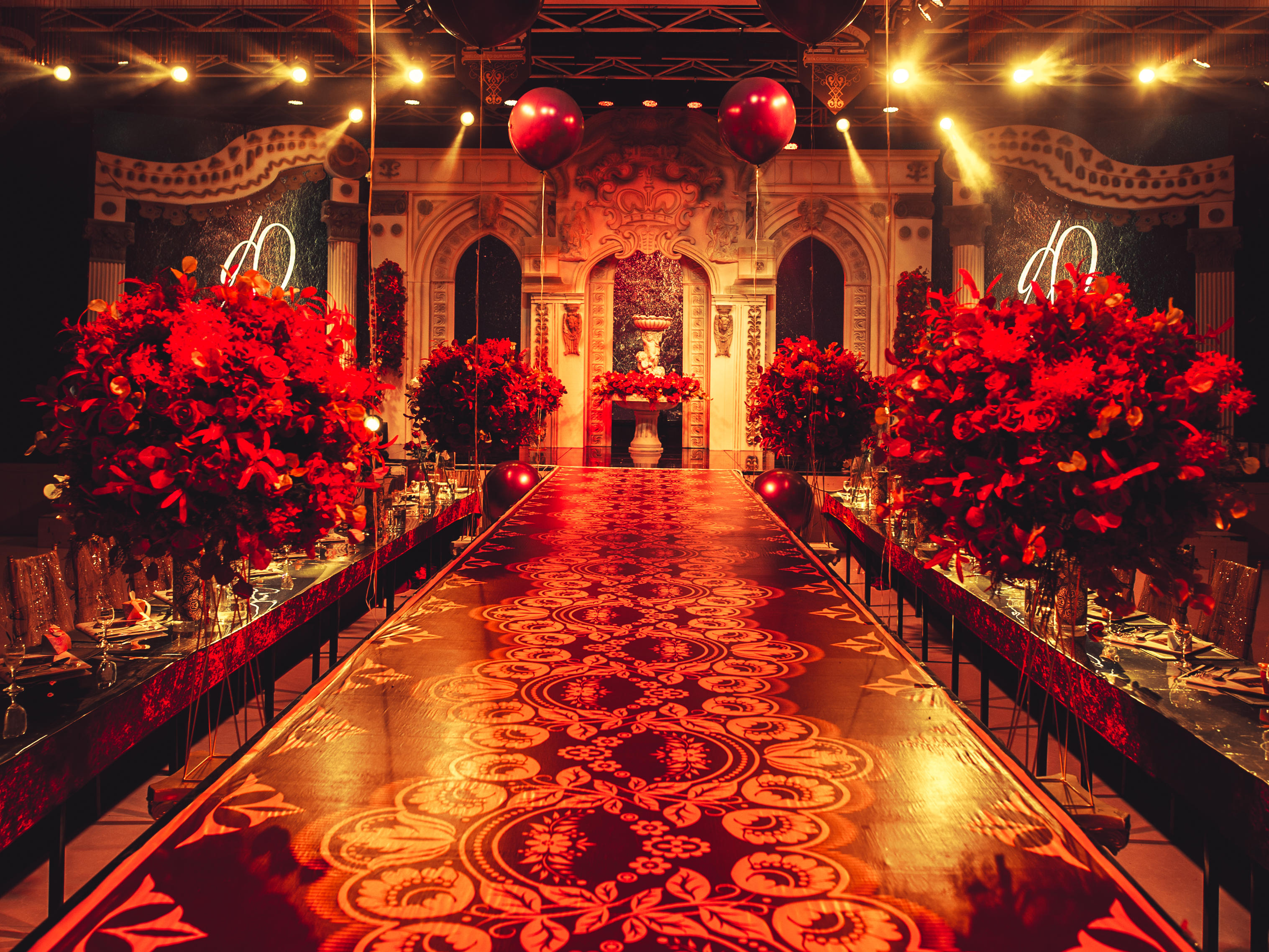 经典款 红金 宴会设计 高端 实物泡雕系列