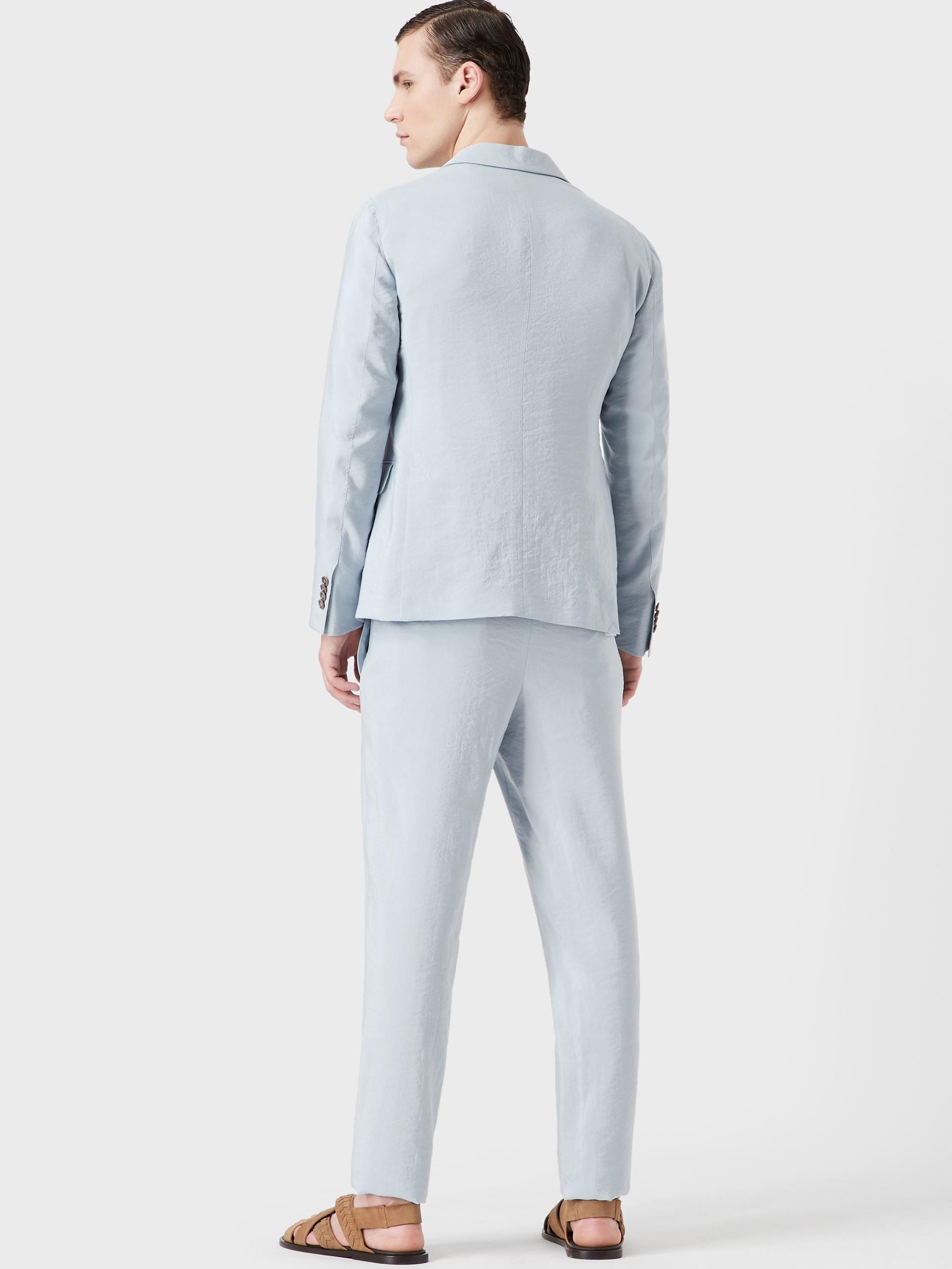 定制阿玛尼同款蓝色天鹅湖系列西装