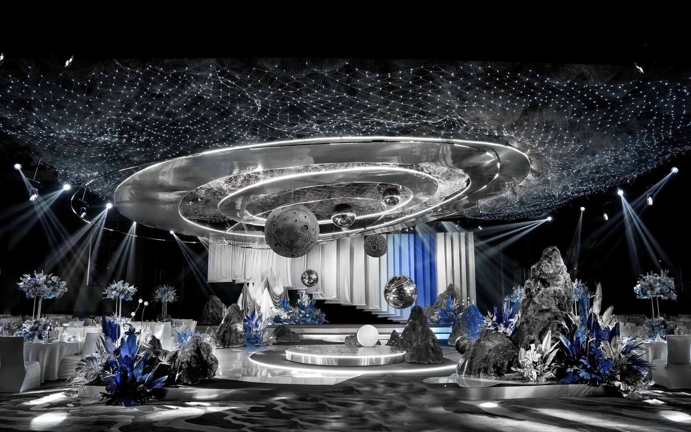 蓝白星空，轻奢婚礼