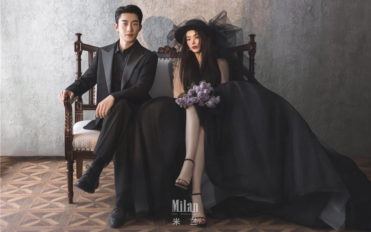 黑纱婚纱照直接杀疯了！这组暗黑美学我能炫一辈子