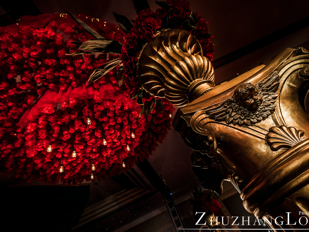 复古欧式红色婚礼富华大酒店