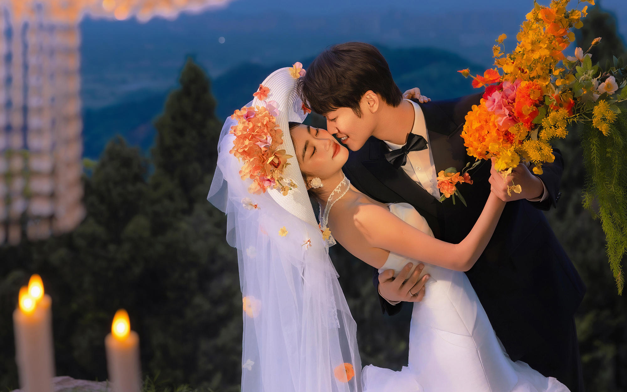 💙蓝夜絮语✨法式少女的婚纱浪漫诗章🌸