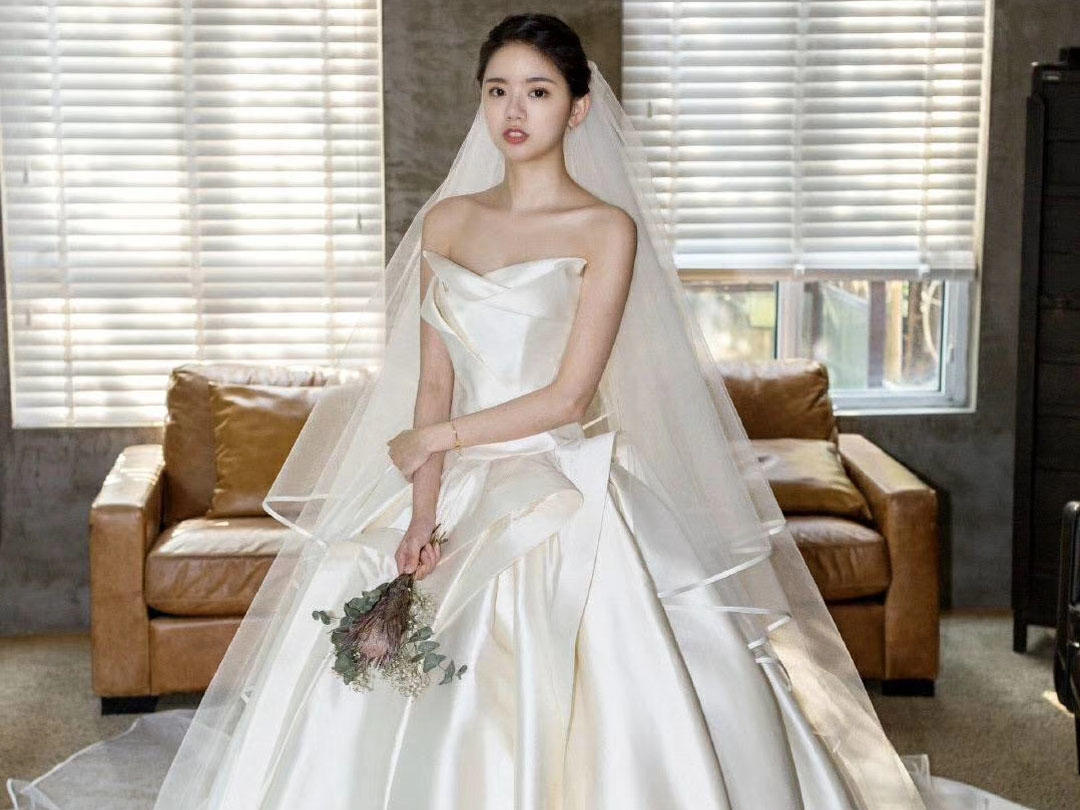 【MEET YOU遇见婚纱】新款经典缎面简约款婚