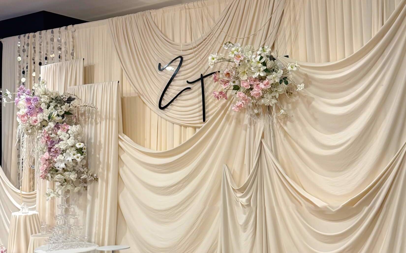 香檳布幔訂婚宴