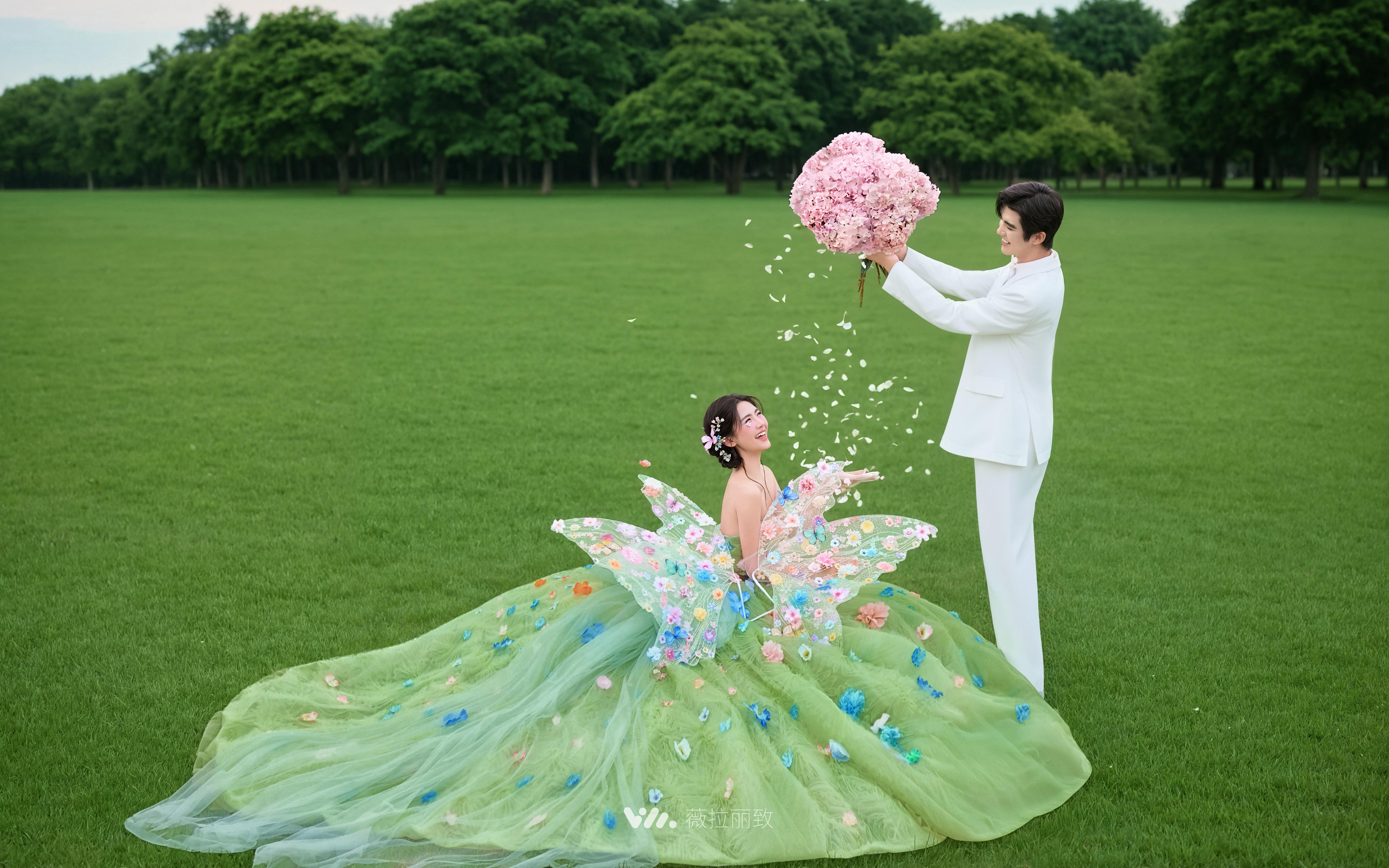 闯入绿野仙踪🍃少女感爆棚的森系婚纱照～