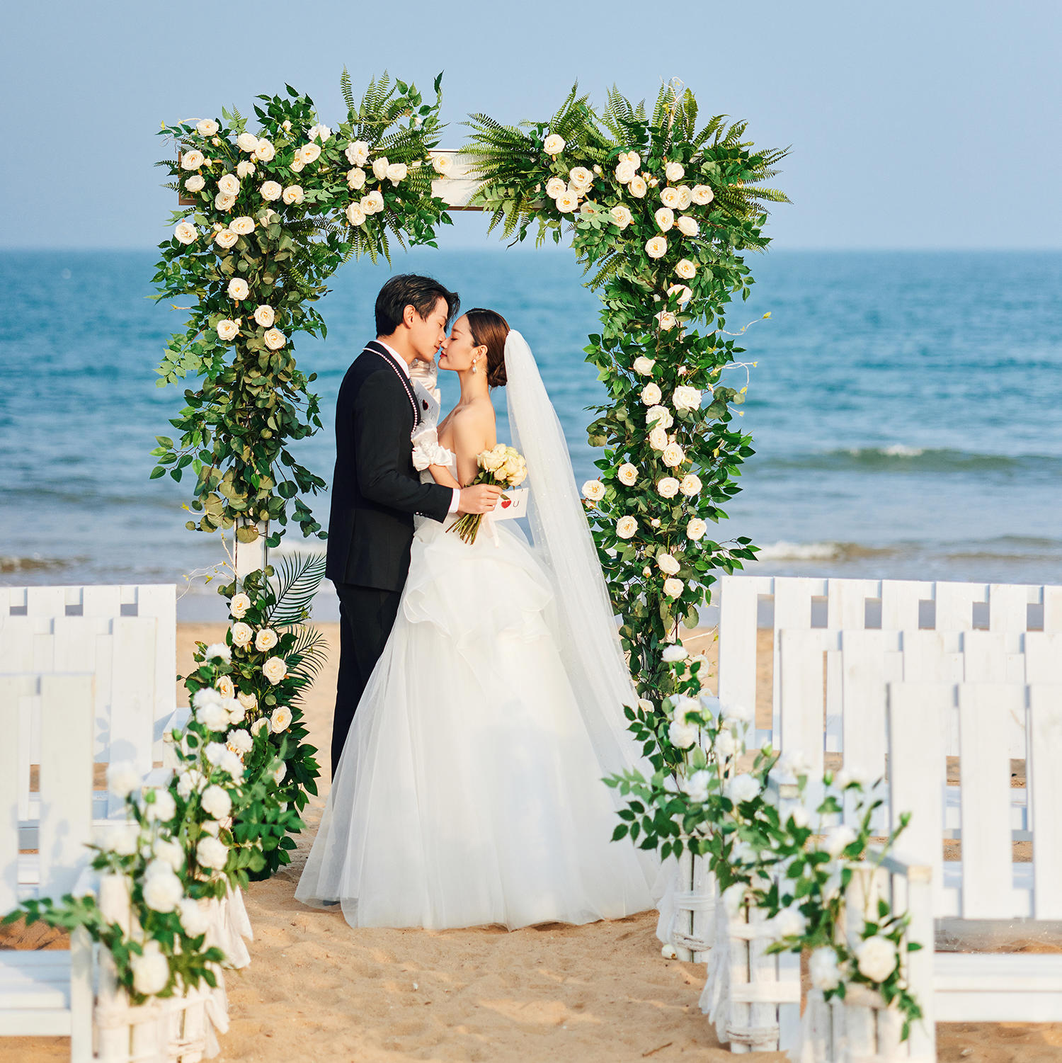 海岸的婚礼最动人的海景婚纱照/真的太美啦