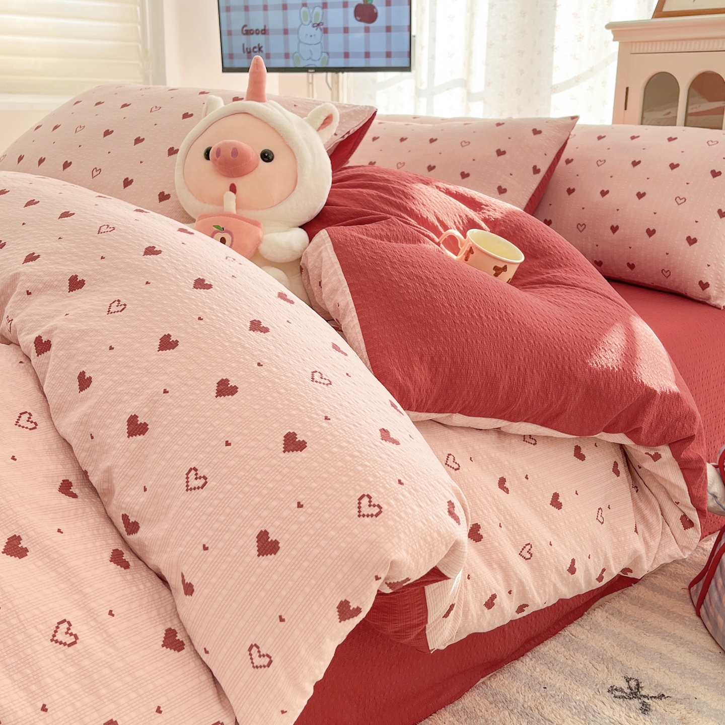 高克重泡泡紗四件套泡芙紗