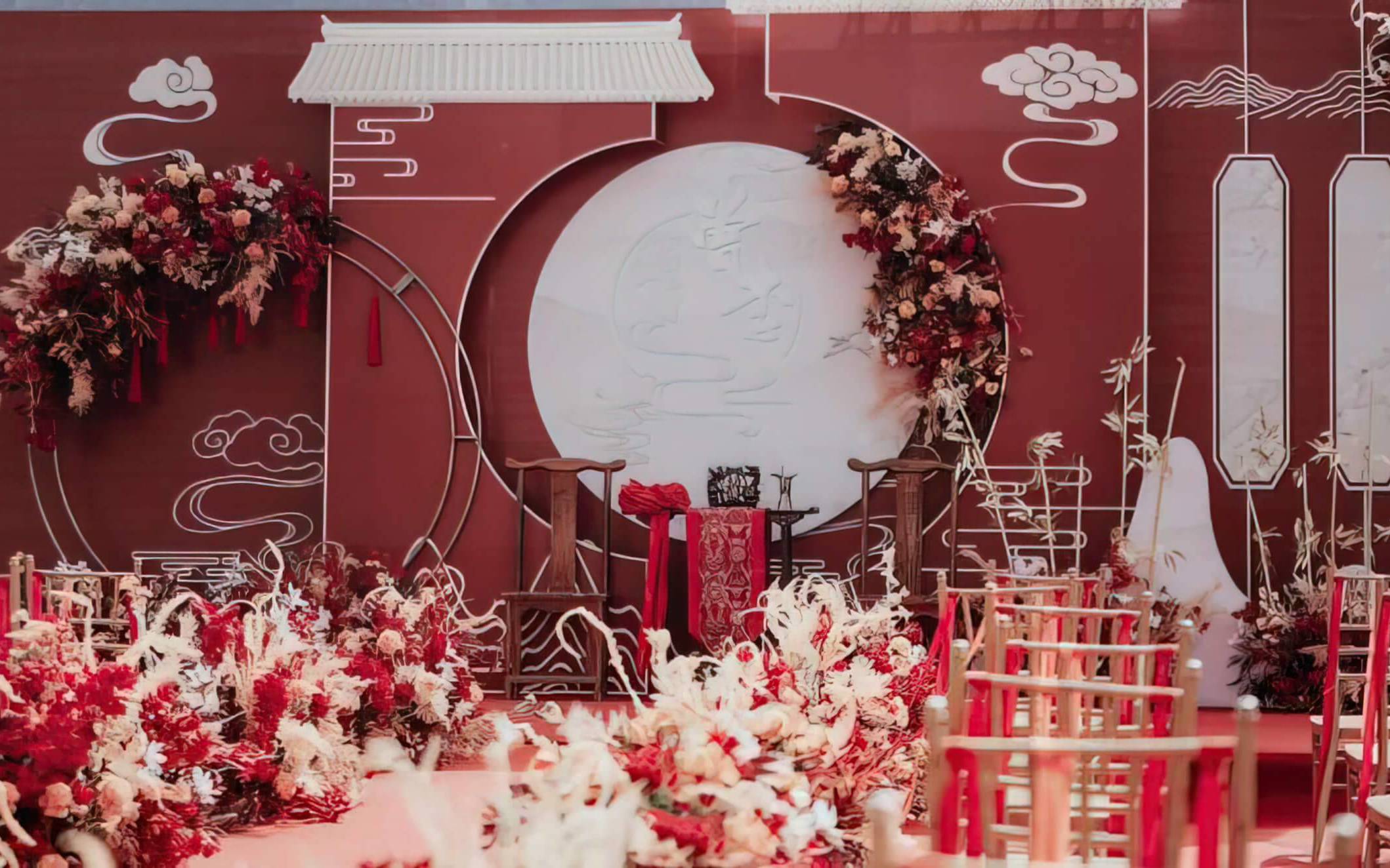 【紅妝】大棚內外景都可以布置的中式婚禮現場