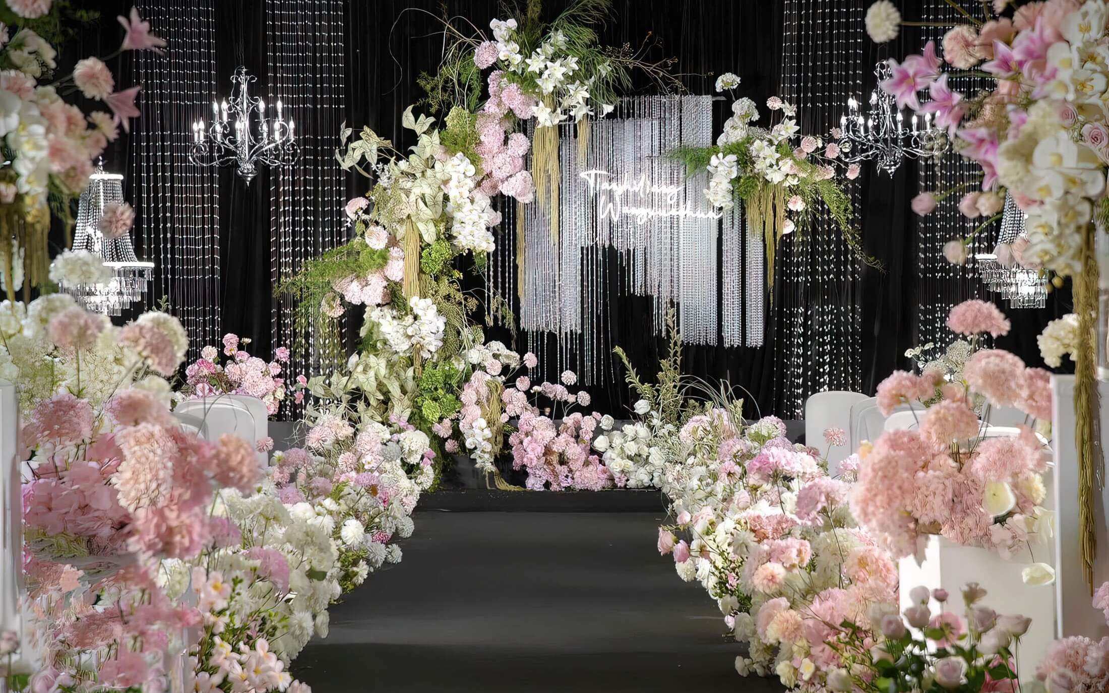 【美卡婚礼】室内酒店——韩式珠帘水晶婚礼