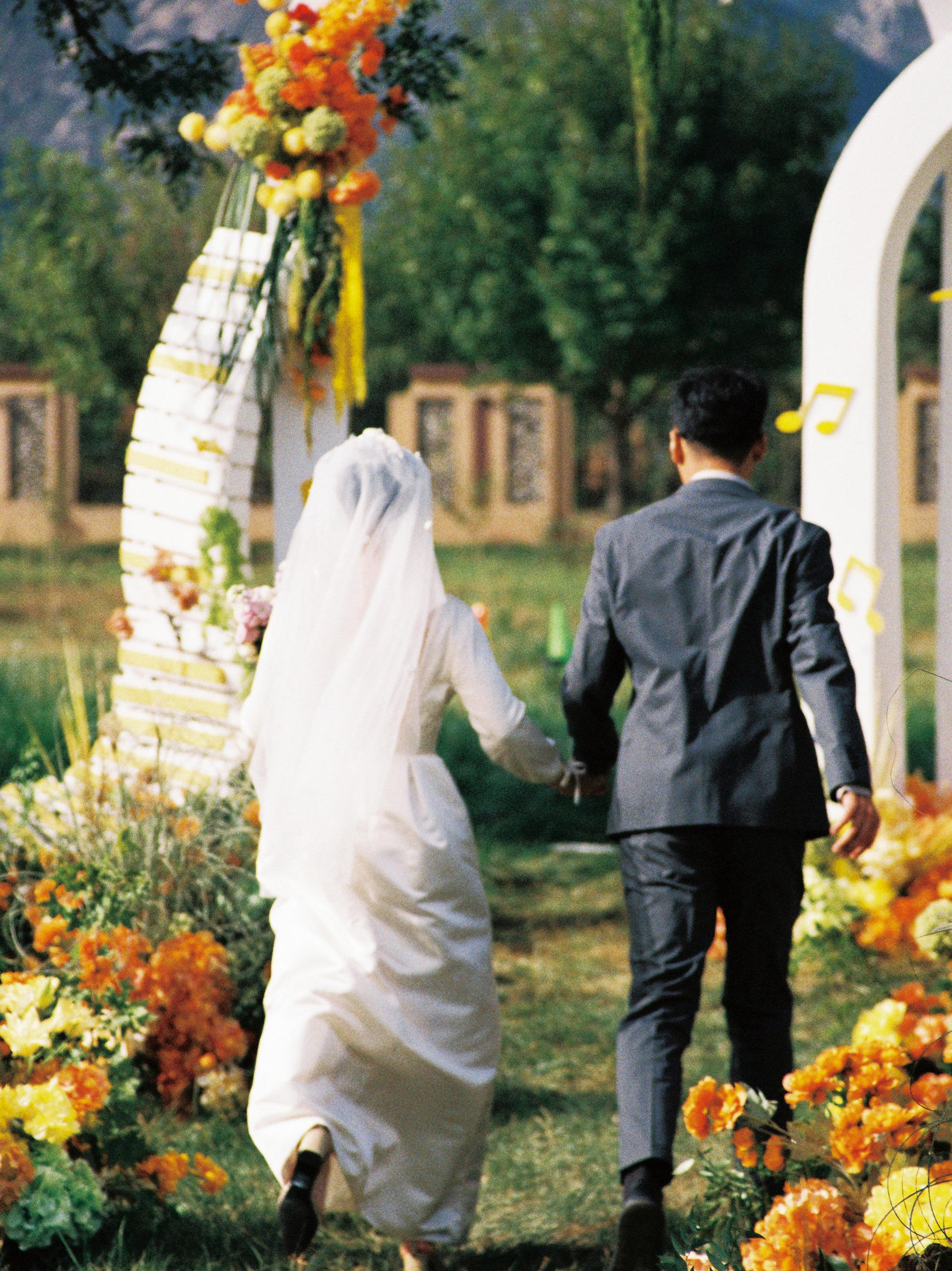 芷曼|户外草坪油画胶片感 婚礼跟拍摄影