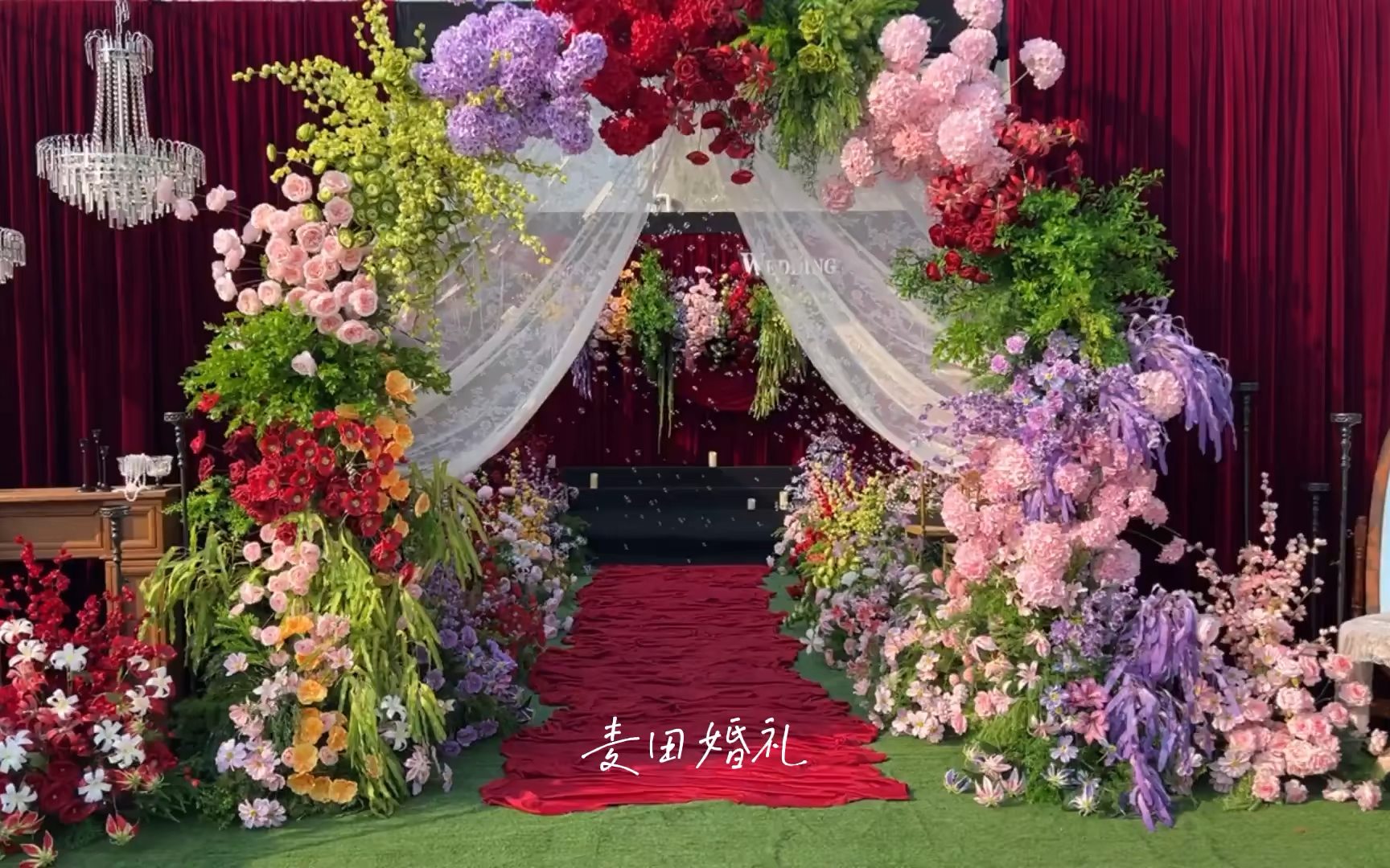 紅色系農村戶外婚禮