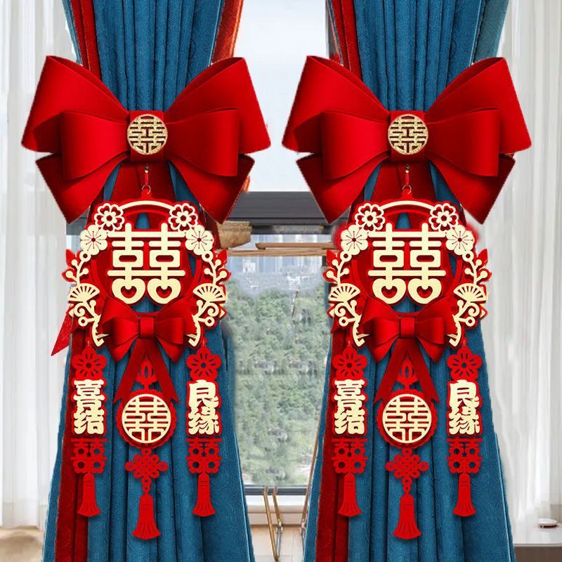 结婚窗帘绑带蝴蝶结