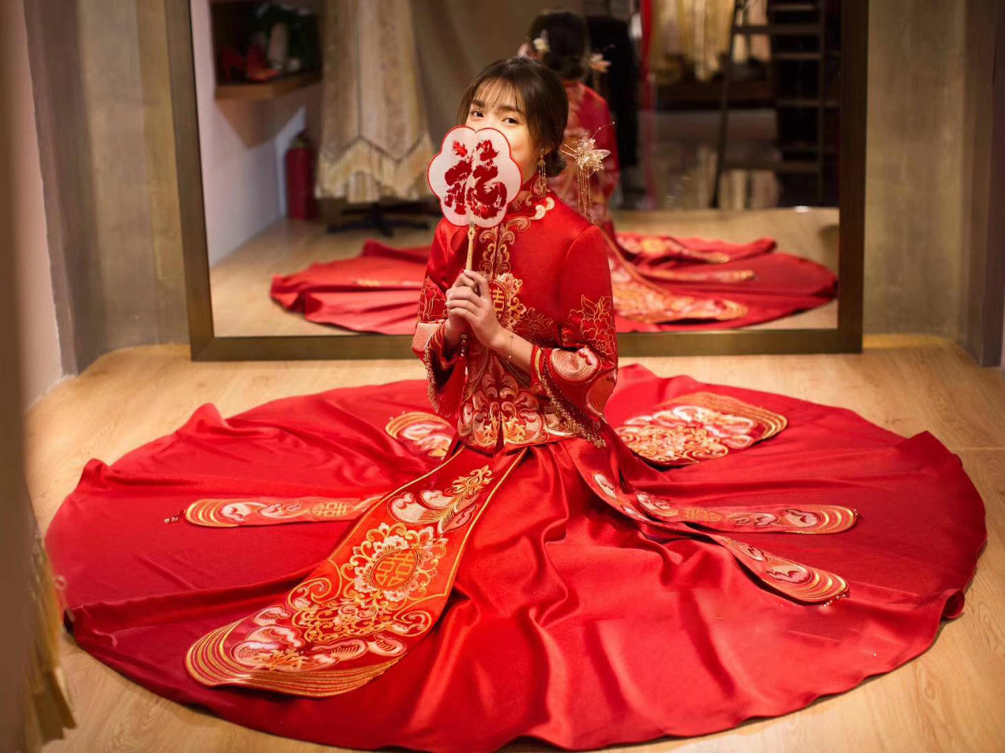 传统中式出门敬酒手龙凤褂 单品租赁