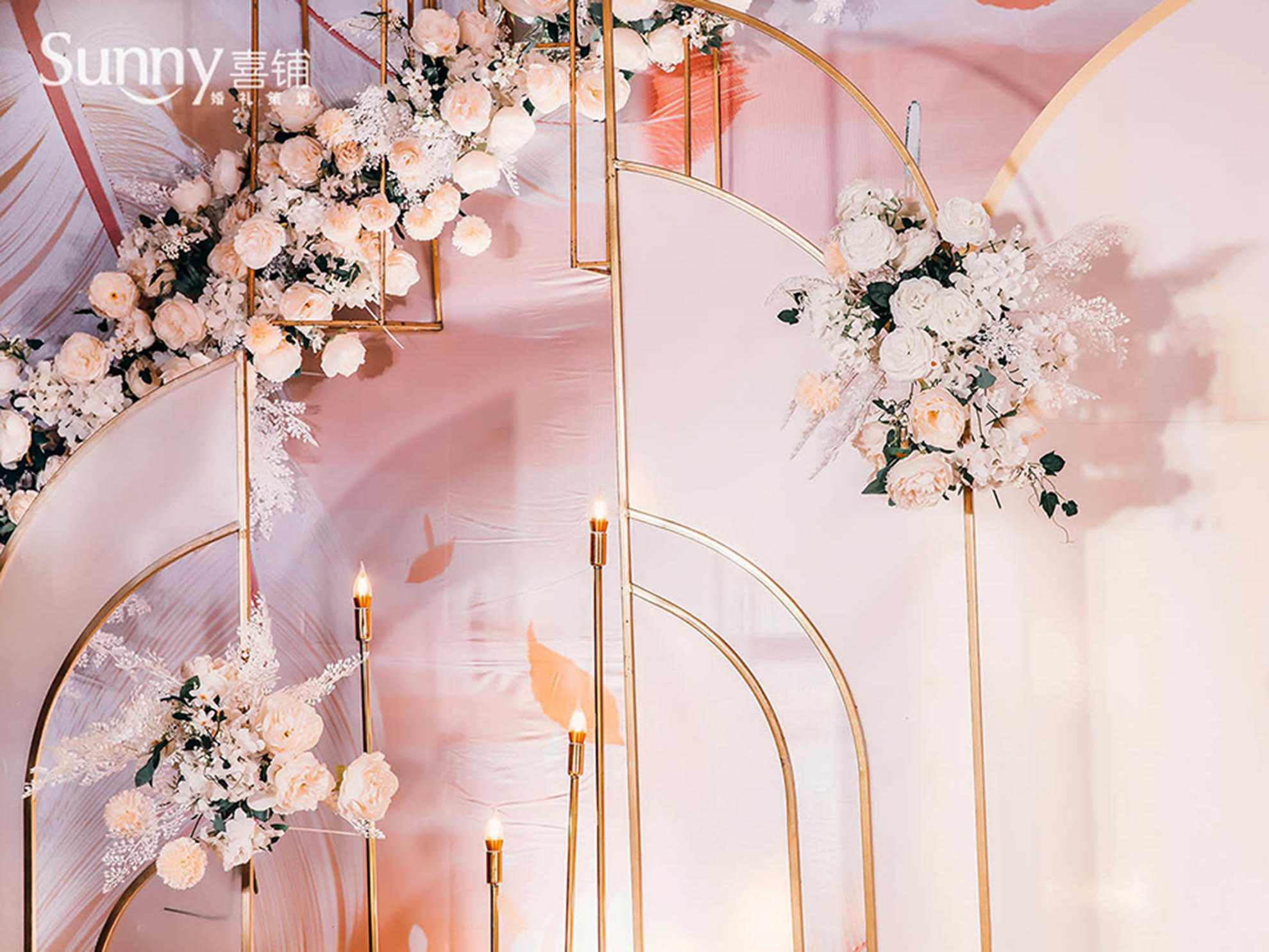 【人气爆款】浪漫香槟粉色蔷薇花主题