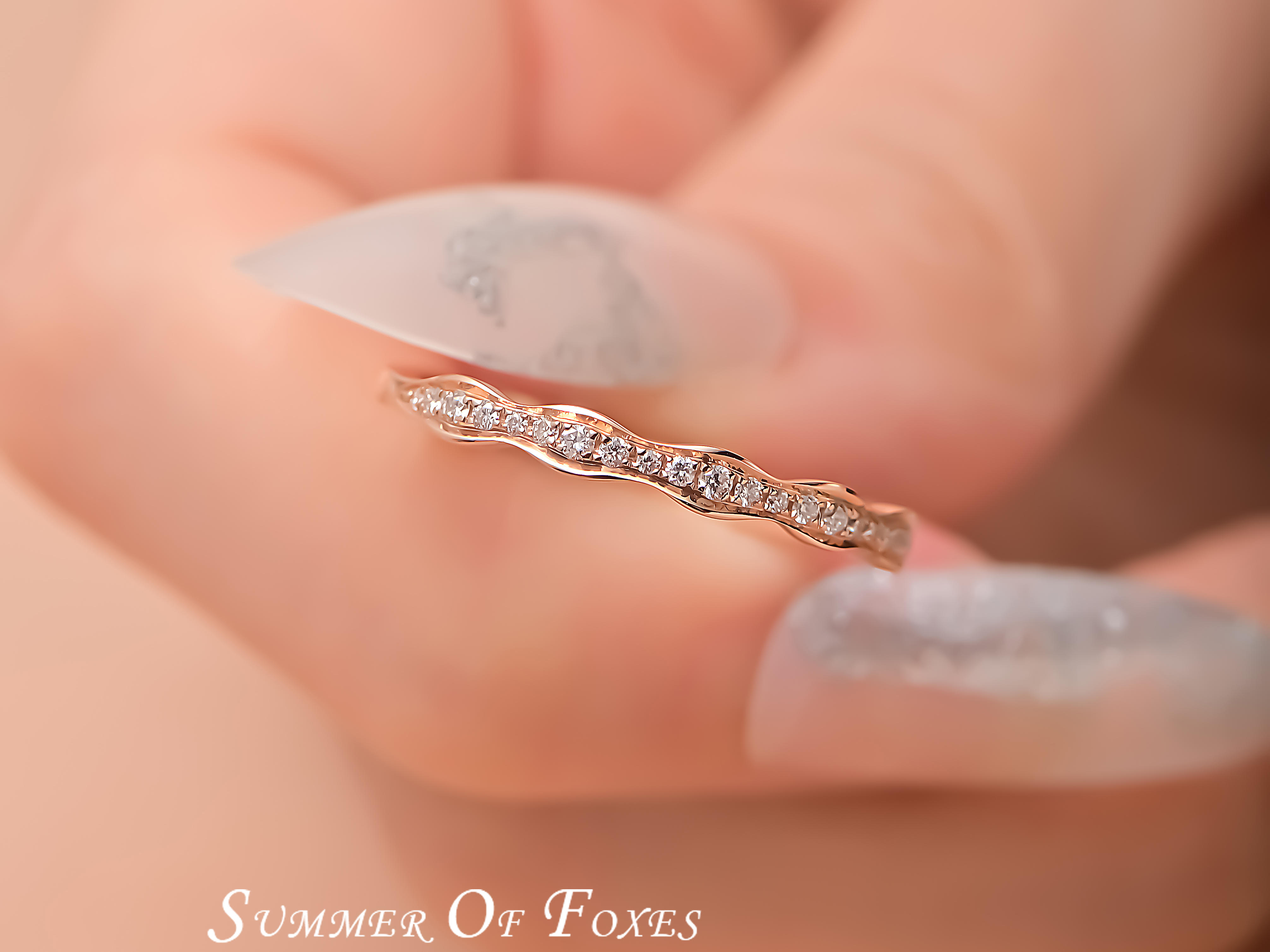 狐狸的夏天18K金小清新钻戒「青衣」