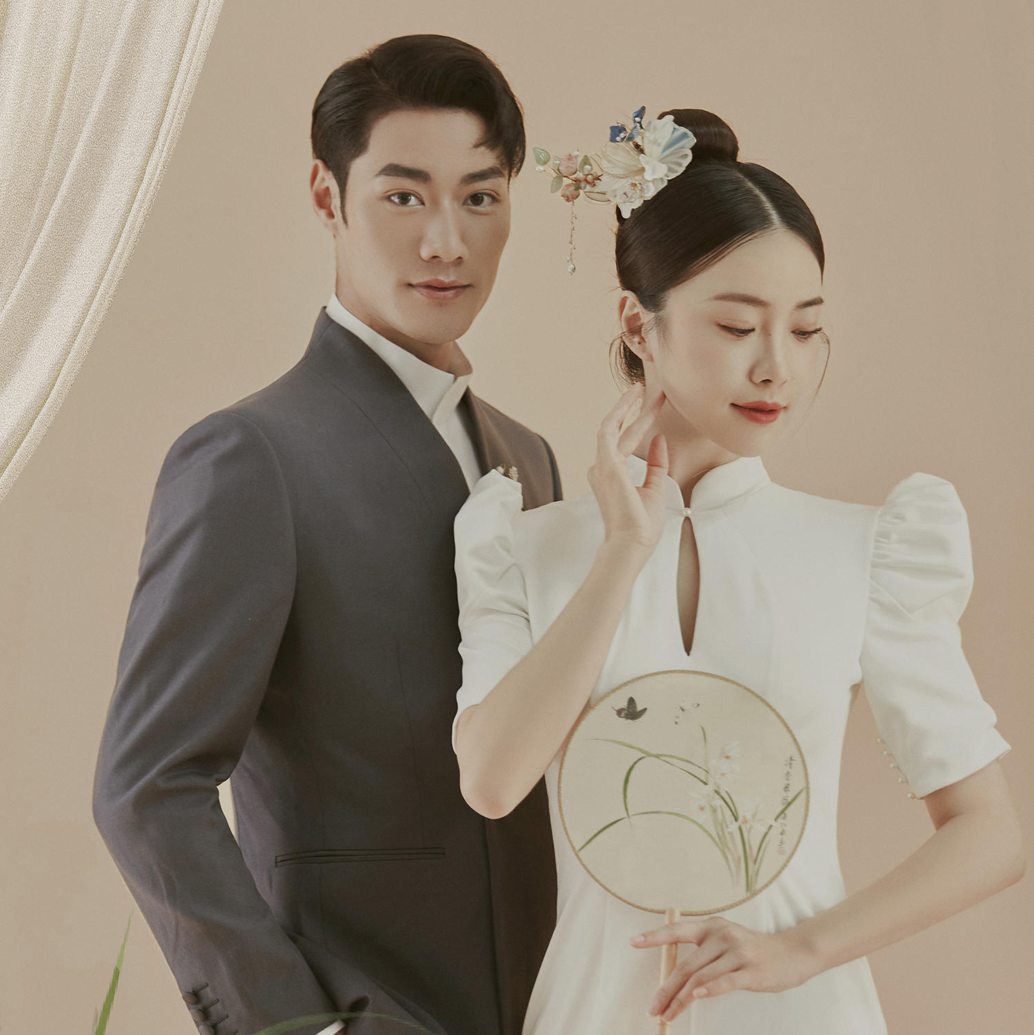 宛若画中人❤水墨感工笔画婚纱照yyds‼