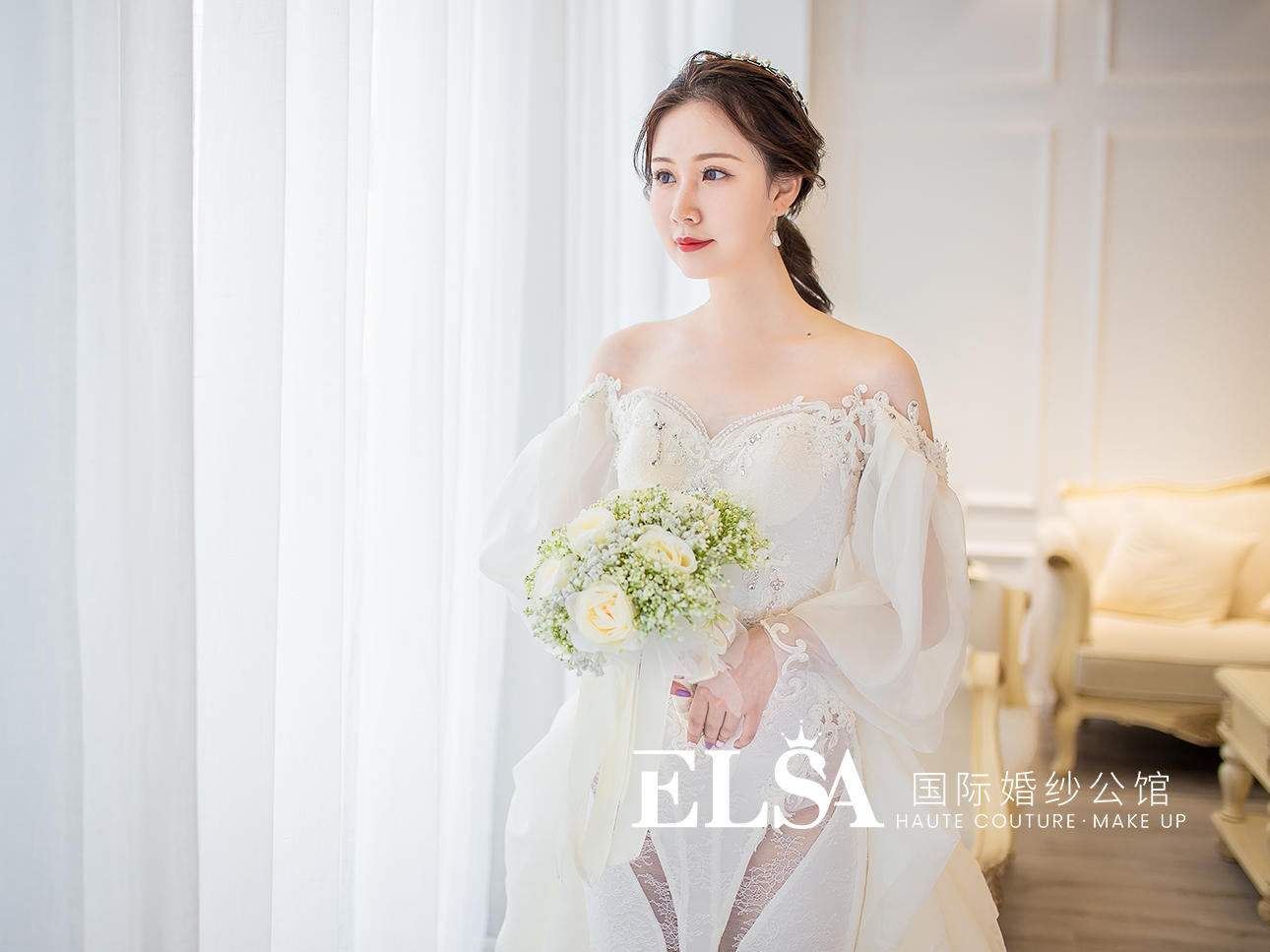 ELSA爱诺系列婚纱礼服三件套（店内实拍）