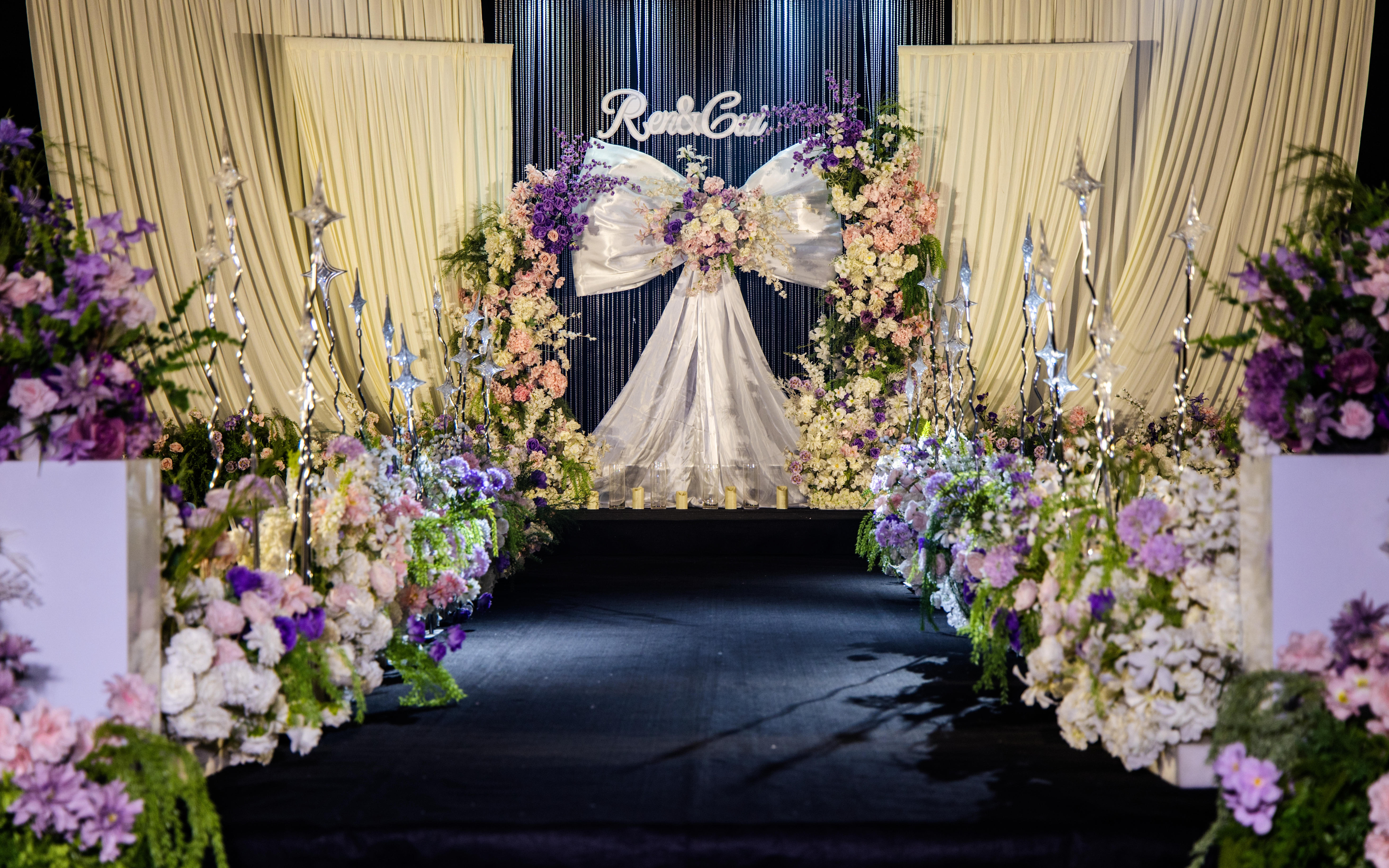 韩式布幔蝴蝶节婚礼