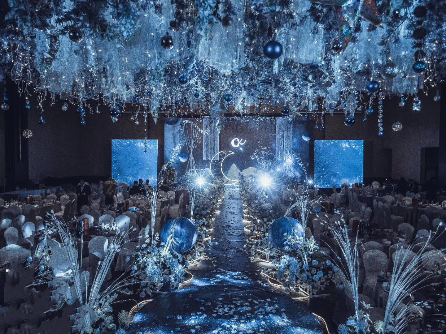 星空奢华创意风主题婚礼含老板亲自司仪化妆摄像摄影